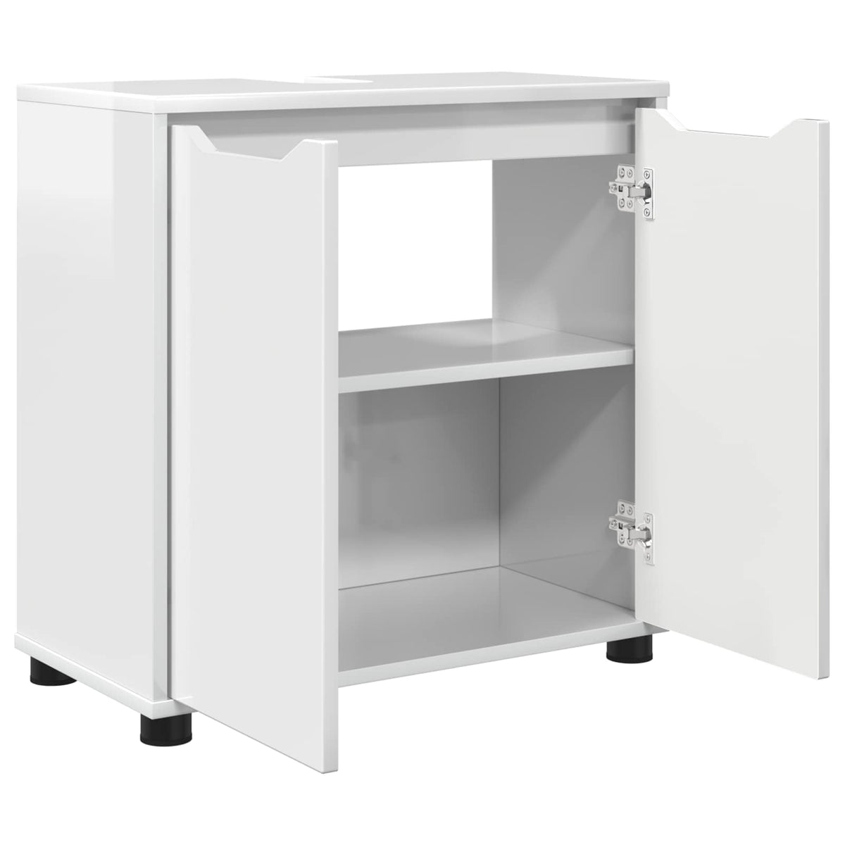 Bathroom Basin Cabinet High Gloss White 60 x 30 x 60 cm