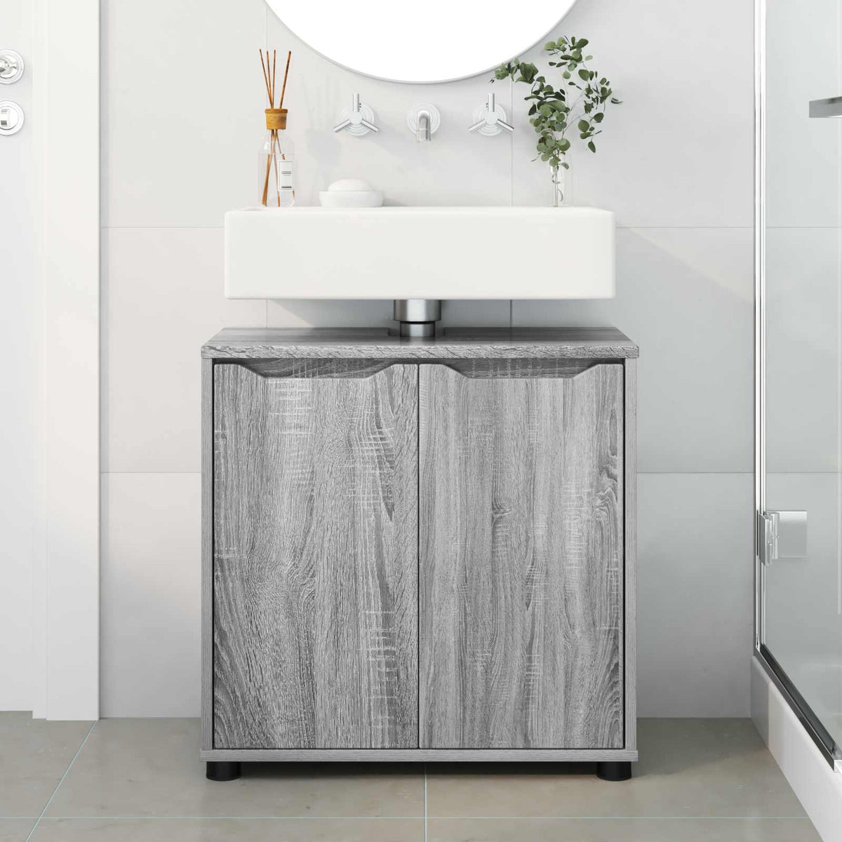 Bathroom Basin Cabinet Grey Sonoma 60 x 30 x 60 cm