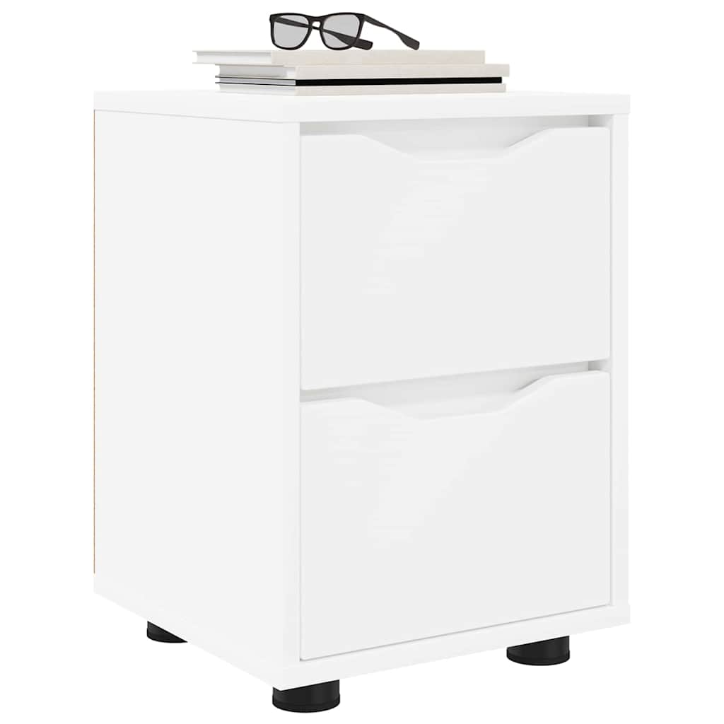 Bedside Table White 30.5 x 30 x 43 cm Engineered Wood