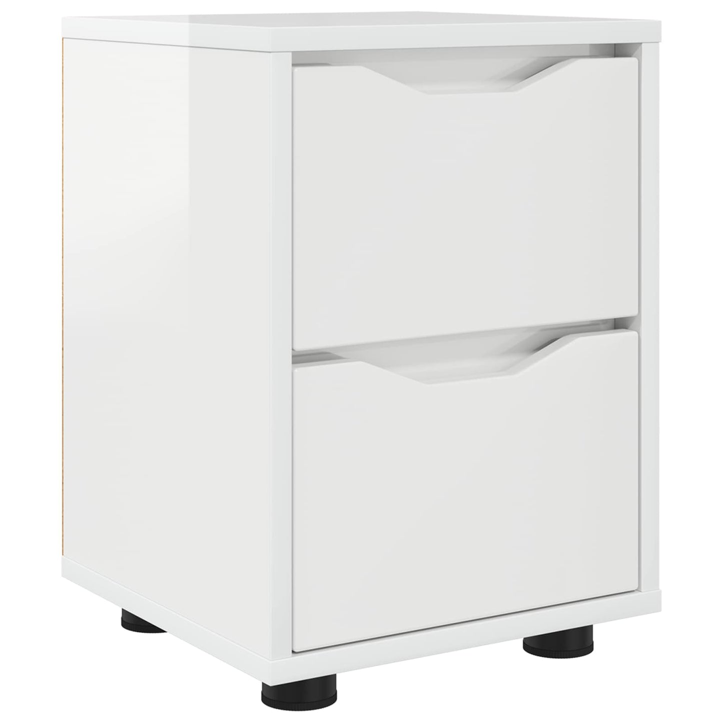 Bedside Table High Gloss White 30.5 x 30 x 43 cm