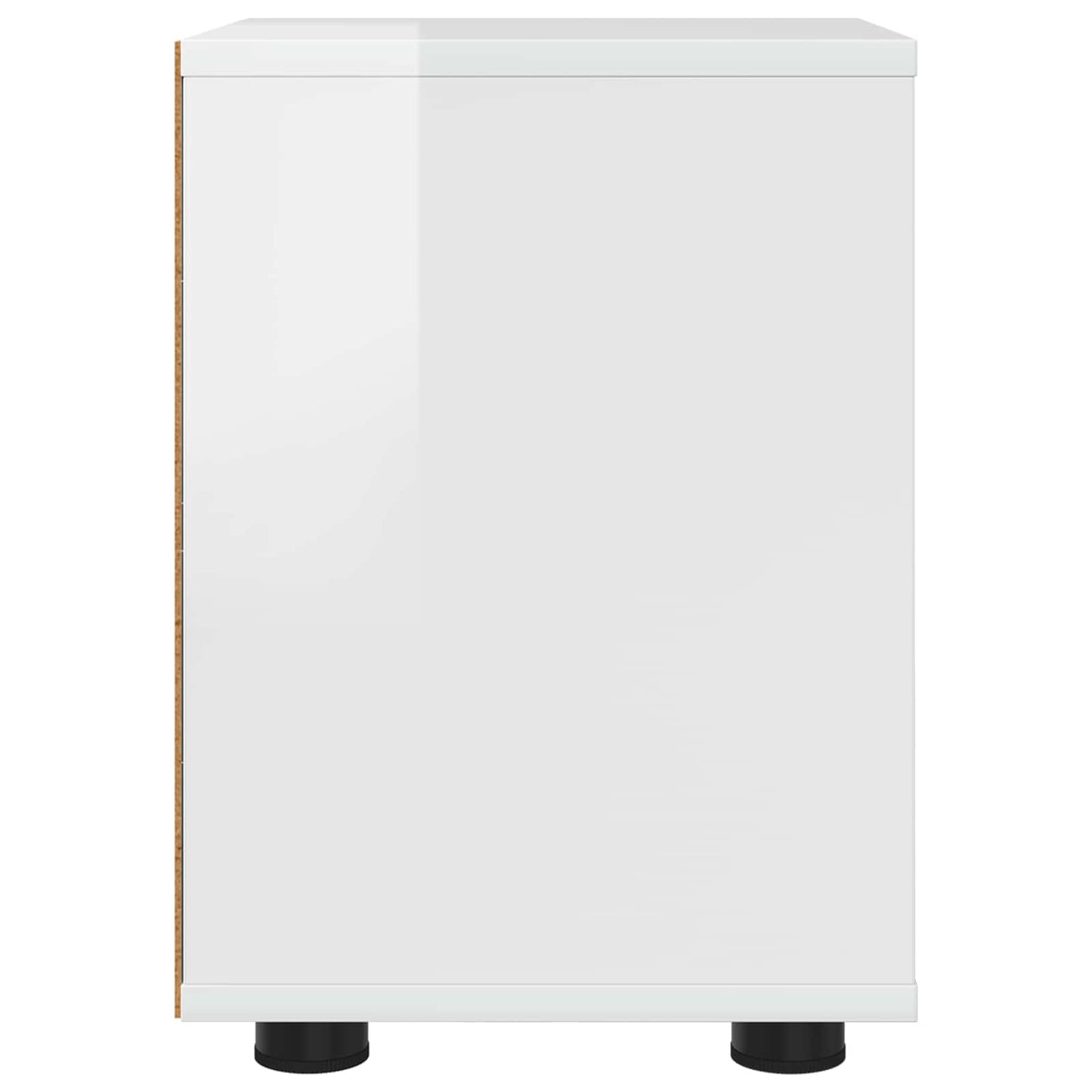 Bedside Table with Drawer High Gloss White 30.5 x 30 x 43 cm