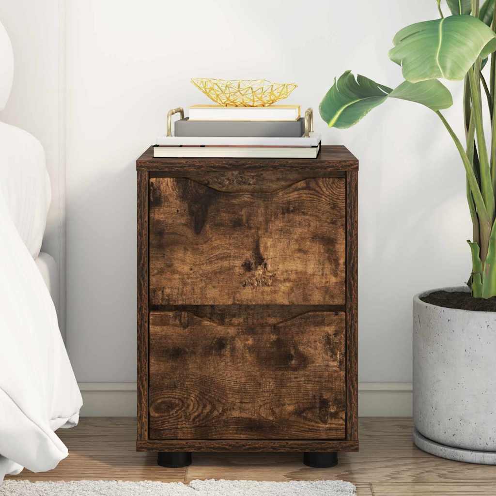 Bedside Table Smoked Oak 30.5 x 30 x 43 cm Engineered Wood