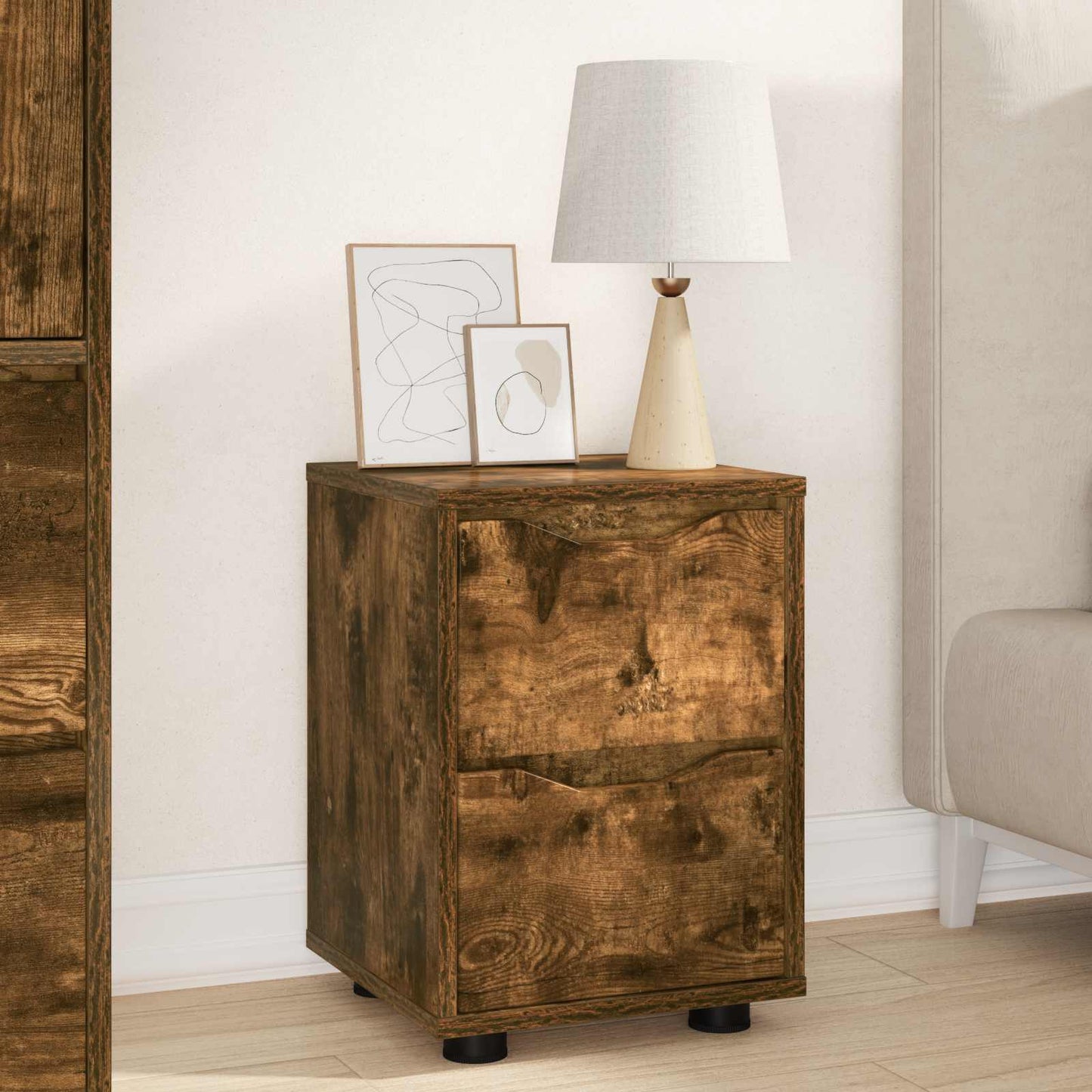 Bedside Tables 2 pcs Smoked Oak 30.5 x 30 x 43 cm