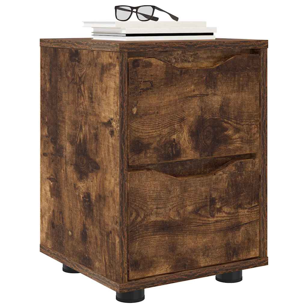 Bedside Tables with Drawer 2 pcs Smoked Oak 30.5 x 30 x 43 cm