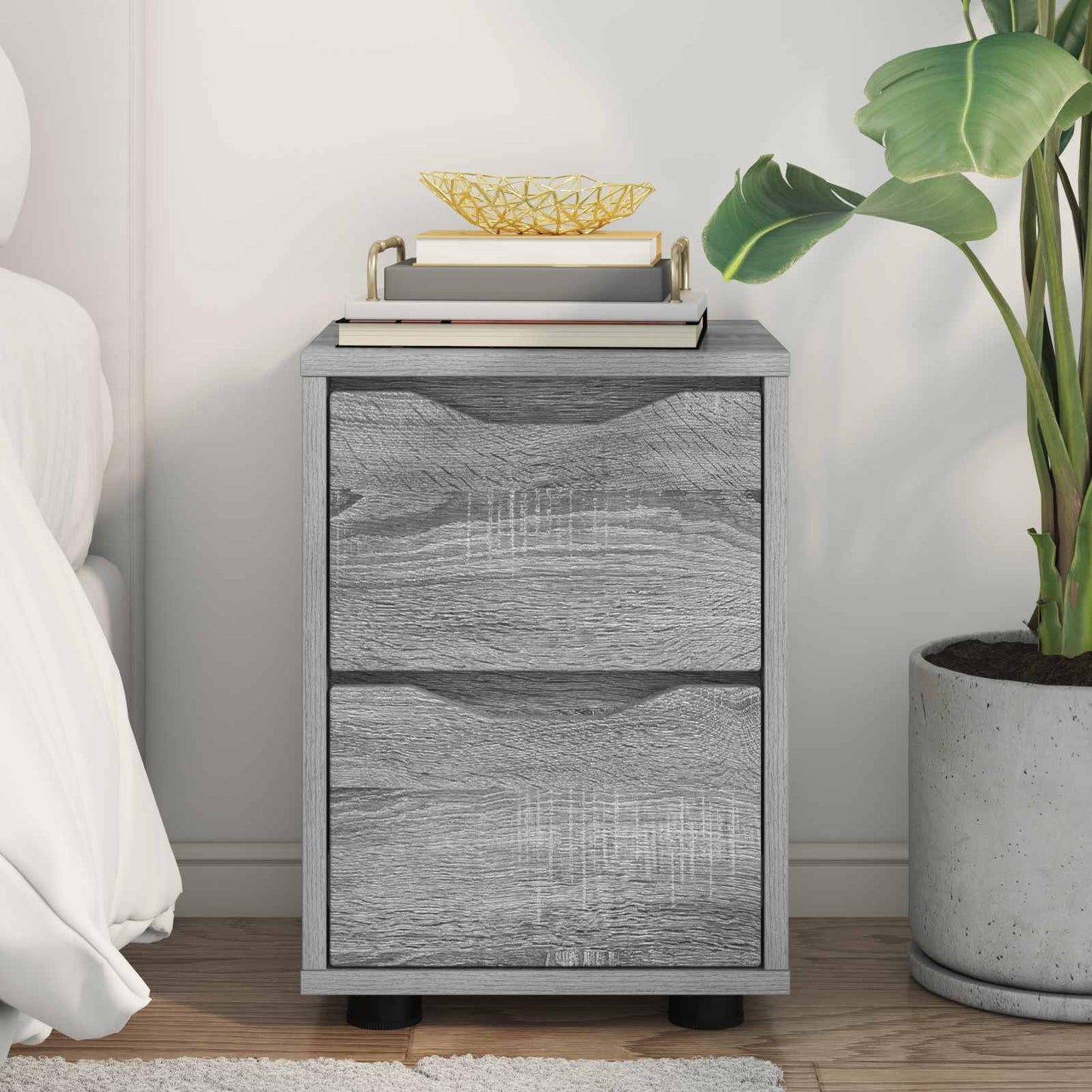 Bedside Table Grey Sonoma 30.5 x 30 x 43 cm Engineered Wood