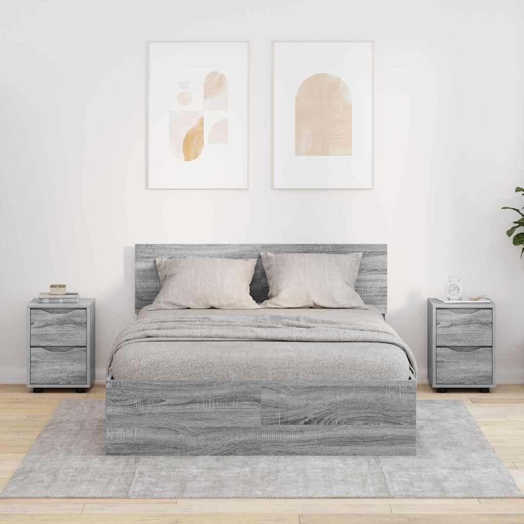 Bedside Tables with Drawer 2 pcs Grey Sonoma 30.5 x 30 x 43 cm