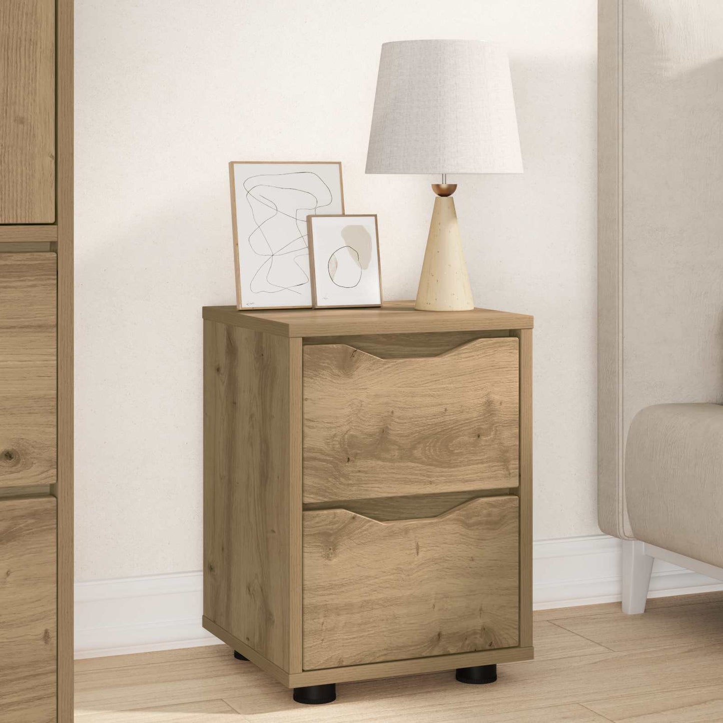 Bedside Tables with Drawer 2 pcs Artisan Oak 30.5 x 30 x 43 cm