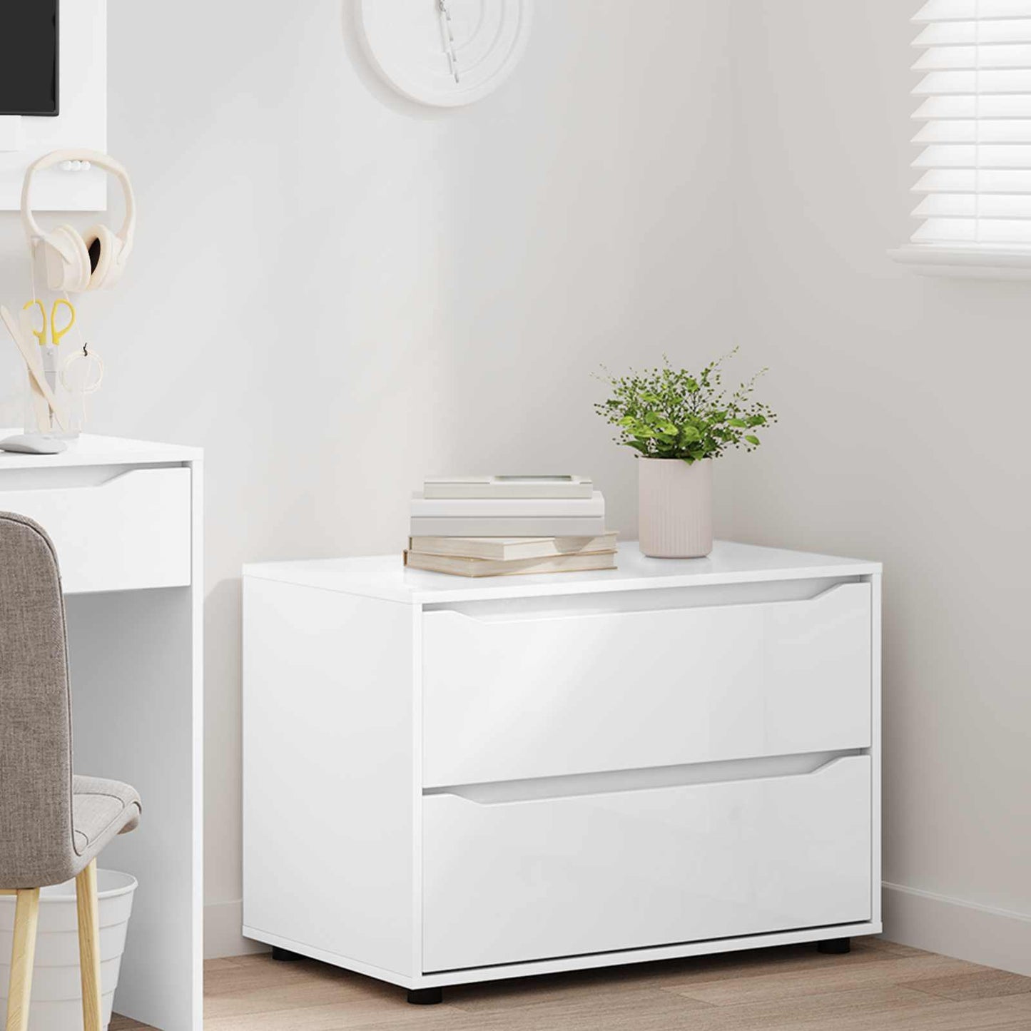 Storage Cabinet White 80 x 48 x 57 cm Engineered Wood