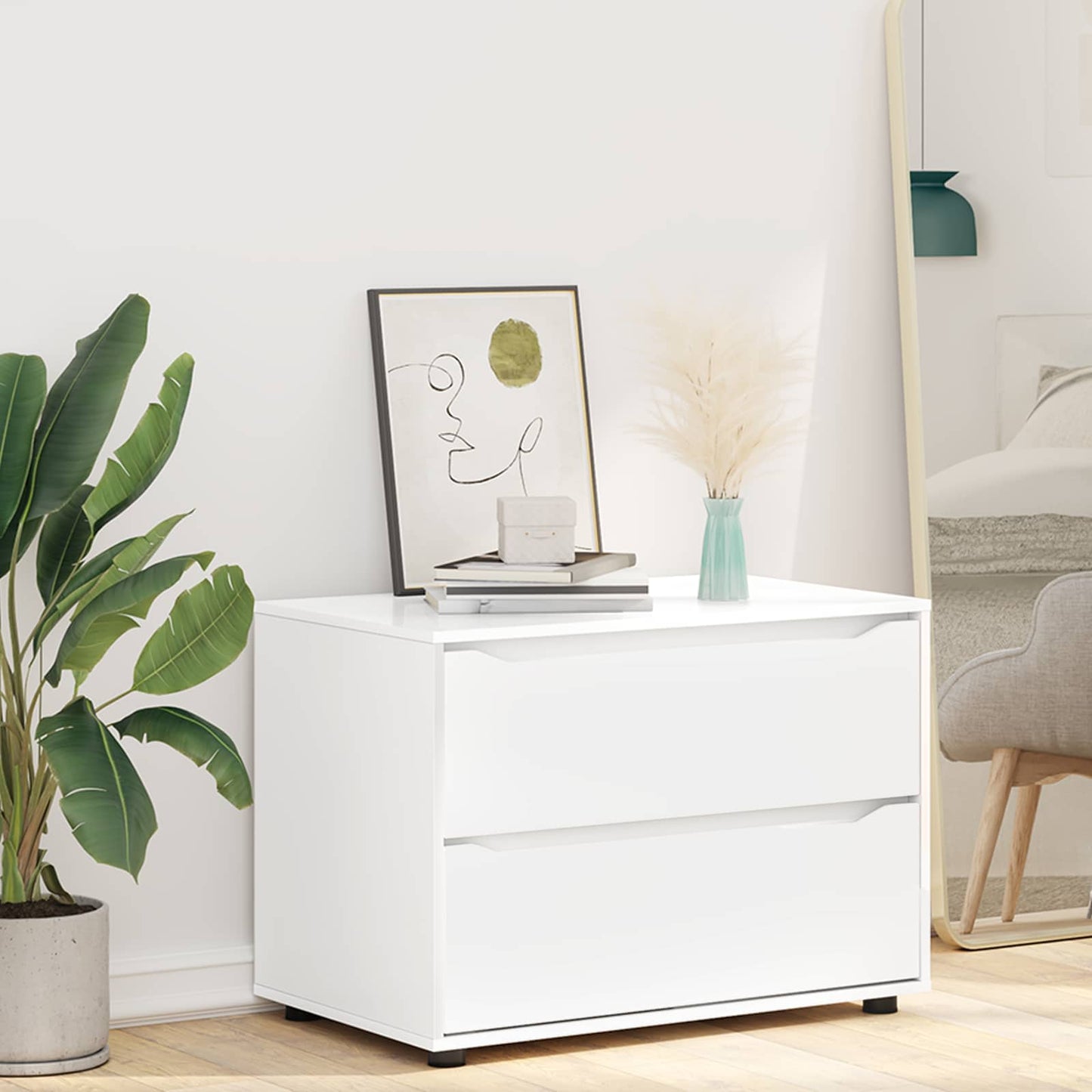 Storage Cabinet White 80 x 48 x 57 cm Engineered Wood