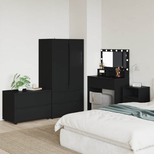 Storage Cabinet 80 x 48 x 57 cm Engineered Wood Black