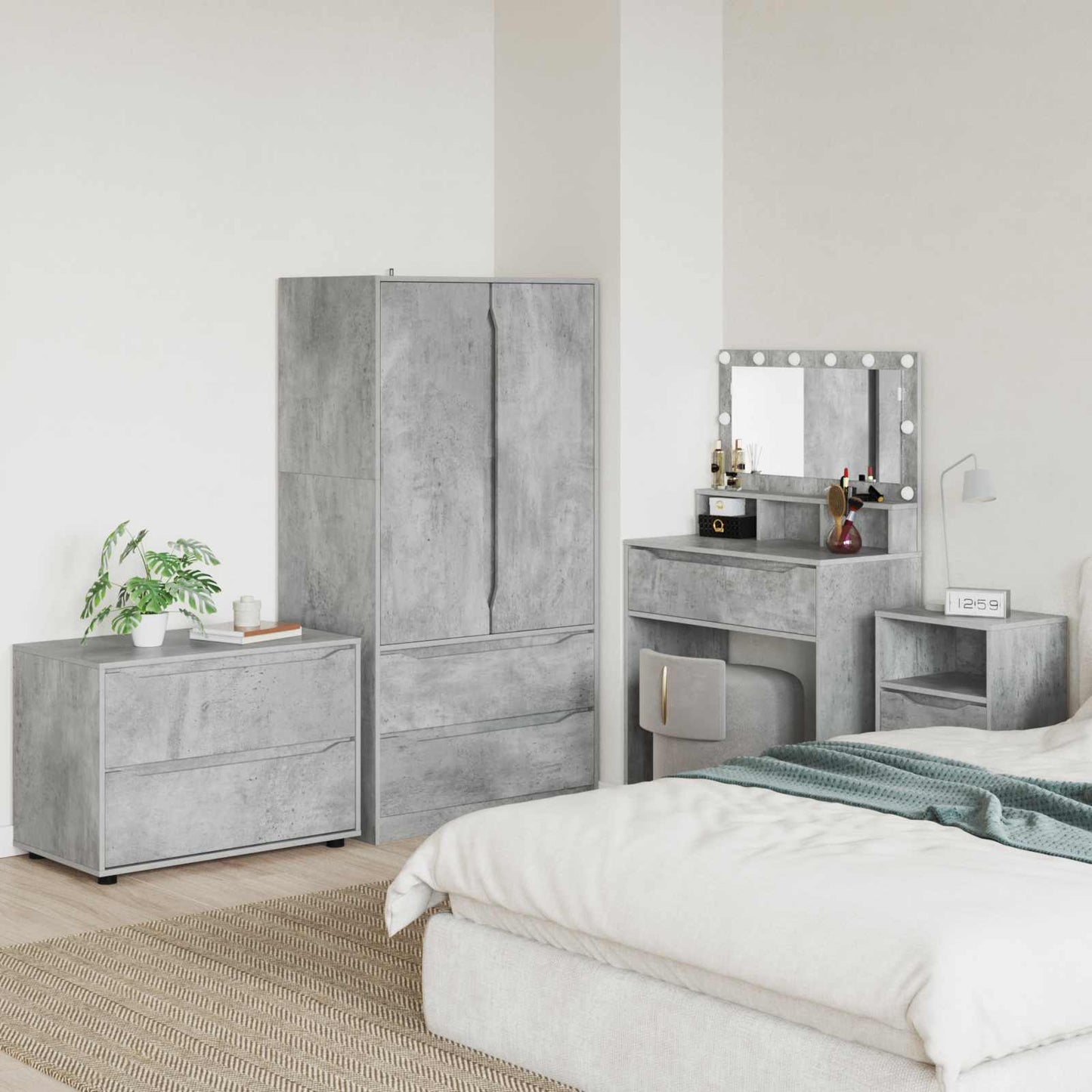Storage Cabinet Concrete Grey 80 x 48 x 57 cm Engineered Wood