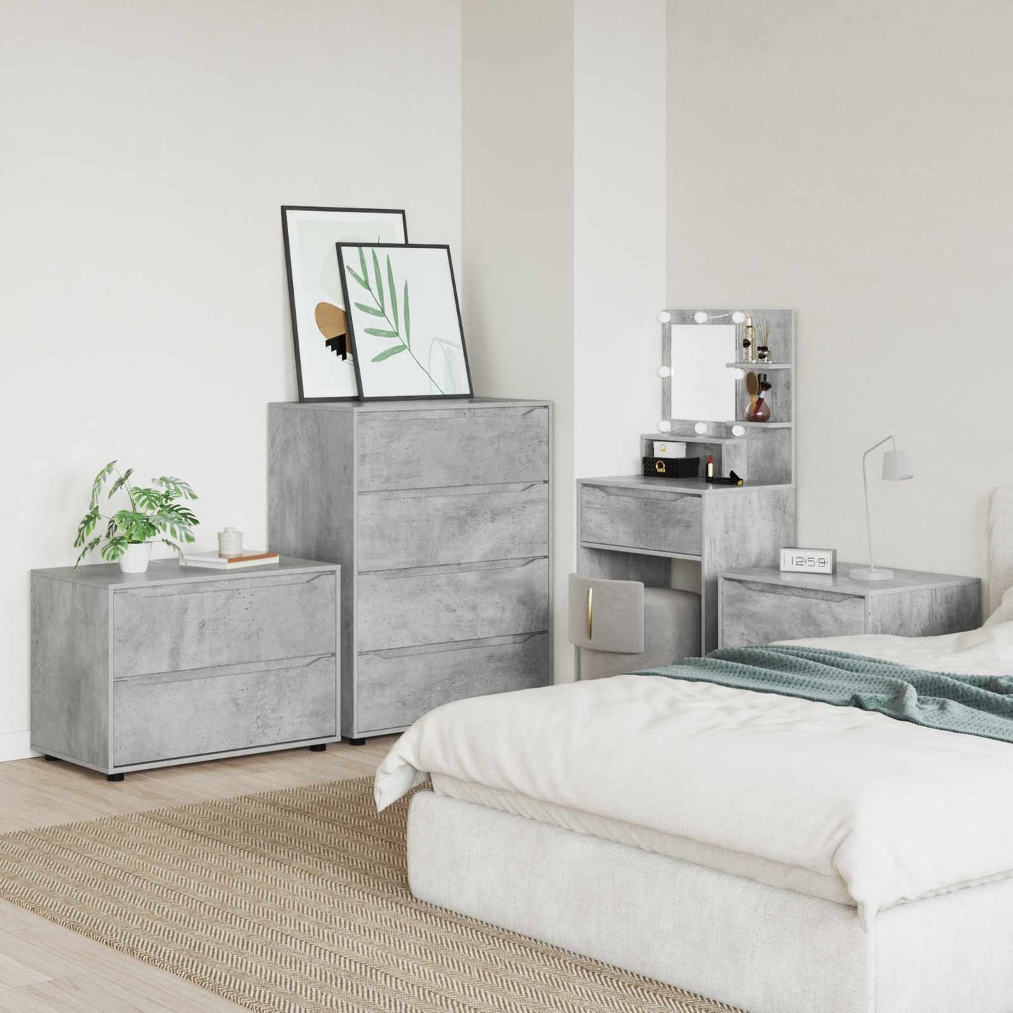 Storage Cabinet Concrete Grey 80 x 48 x 57 cm Engineered Wood