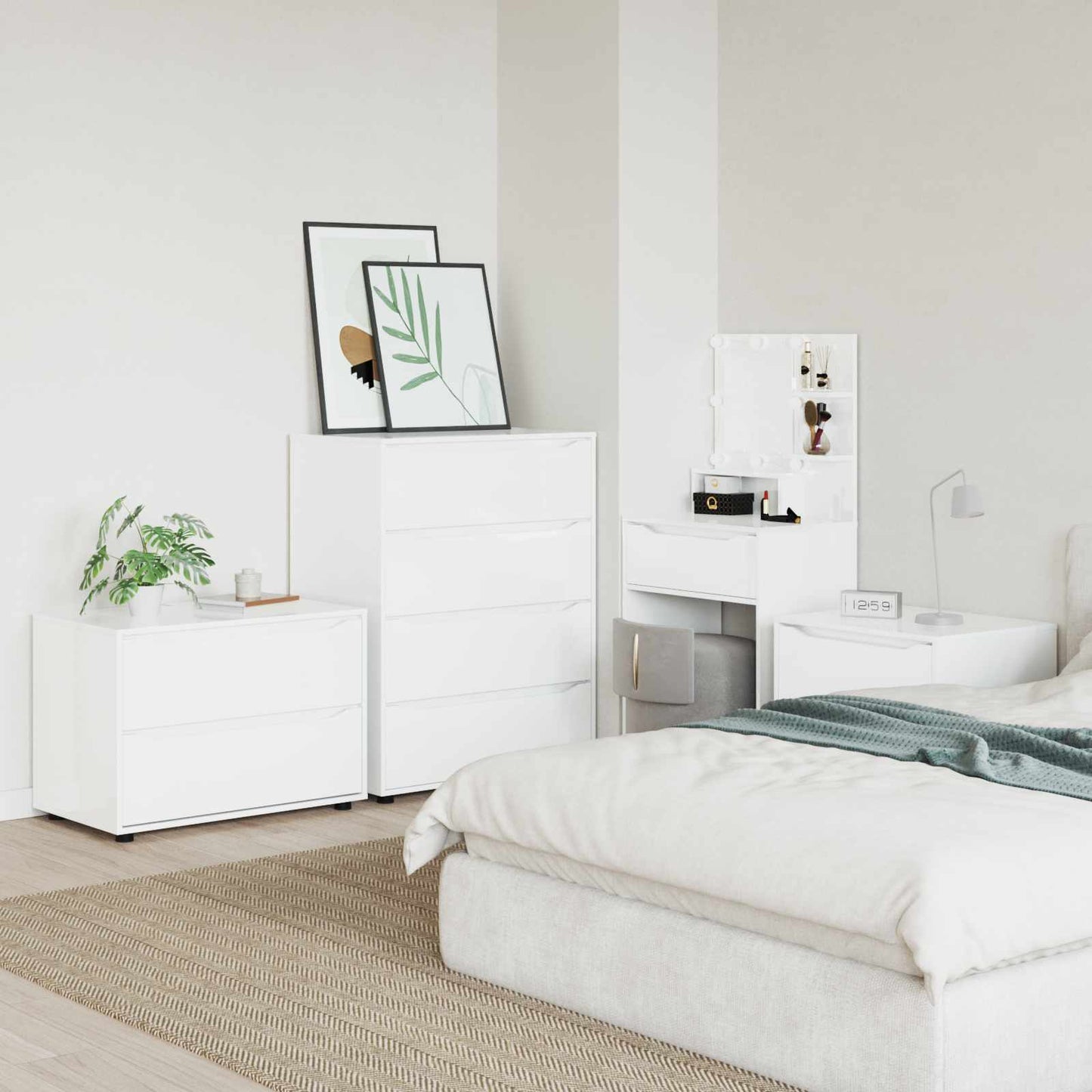 Storage Cabinet High Gloss White 80 x 48 x 57 cm