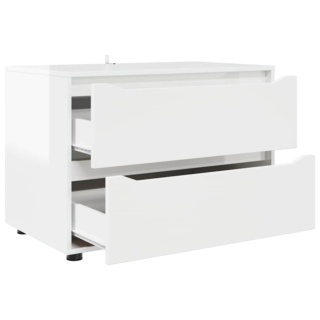 Storage Cabinet High Gloss White 80 x 48 x 57 cm