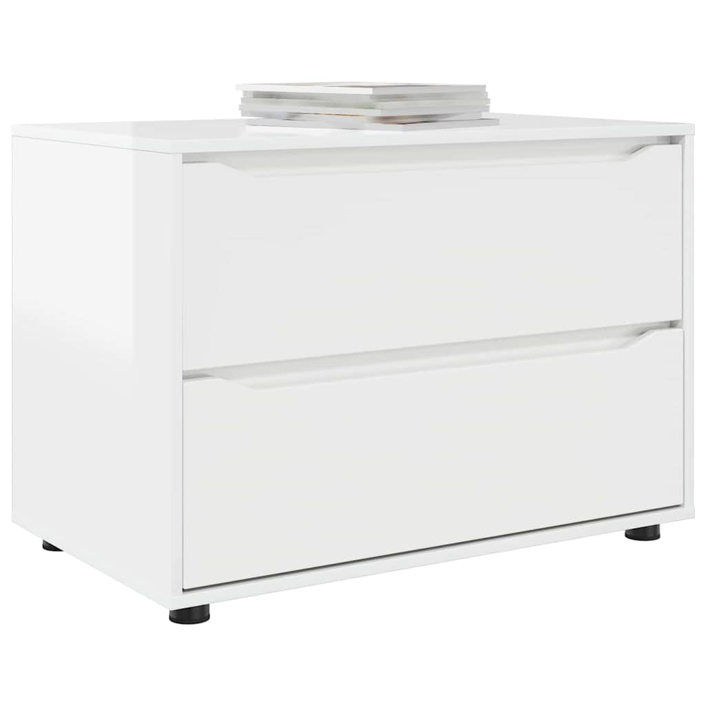 Storage Cabinet High Gloss White 80 x 48 x 57 cm
