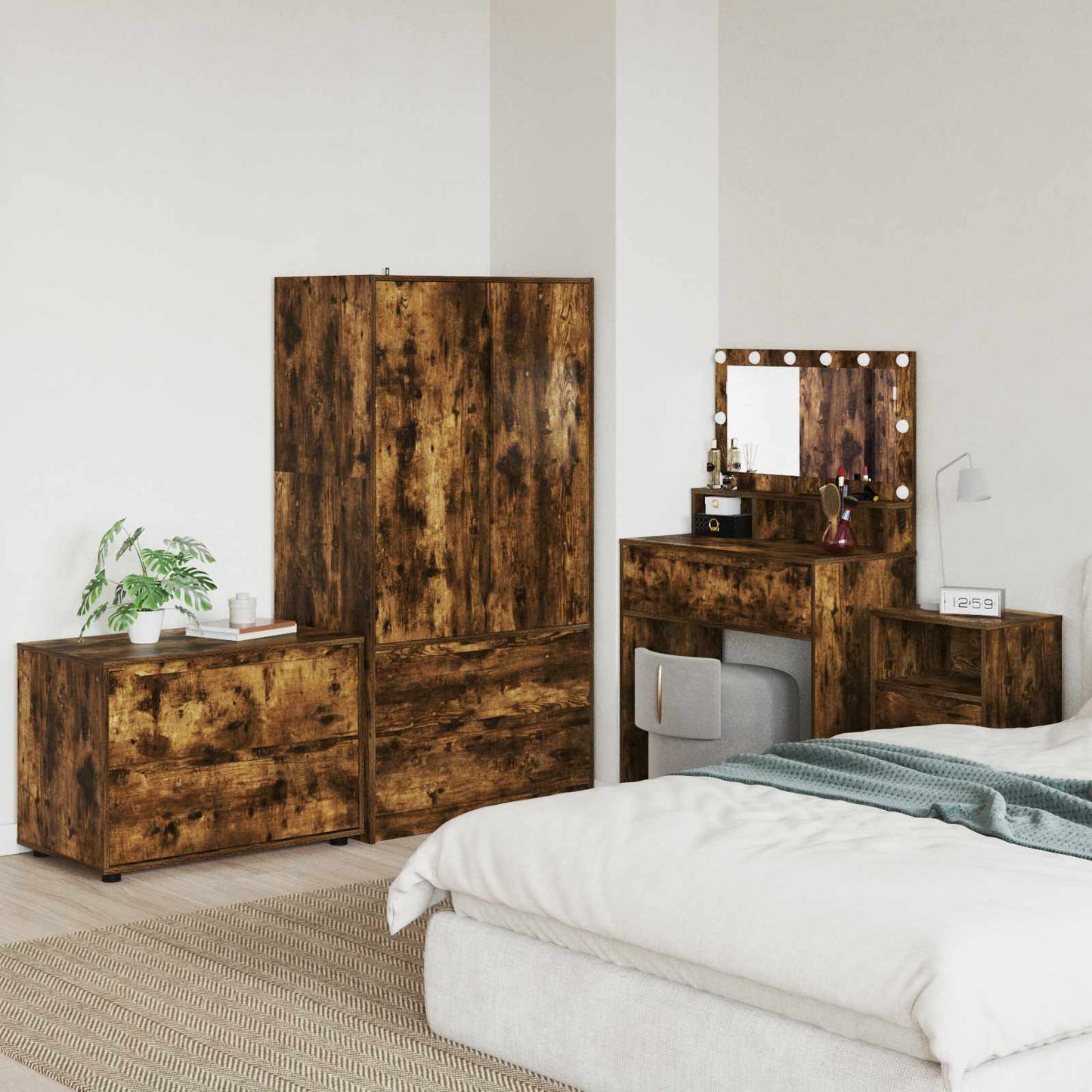 Storage Cabinet Smoked Oak 80 x 48 x 57 cm Engineered Wood