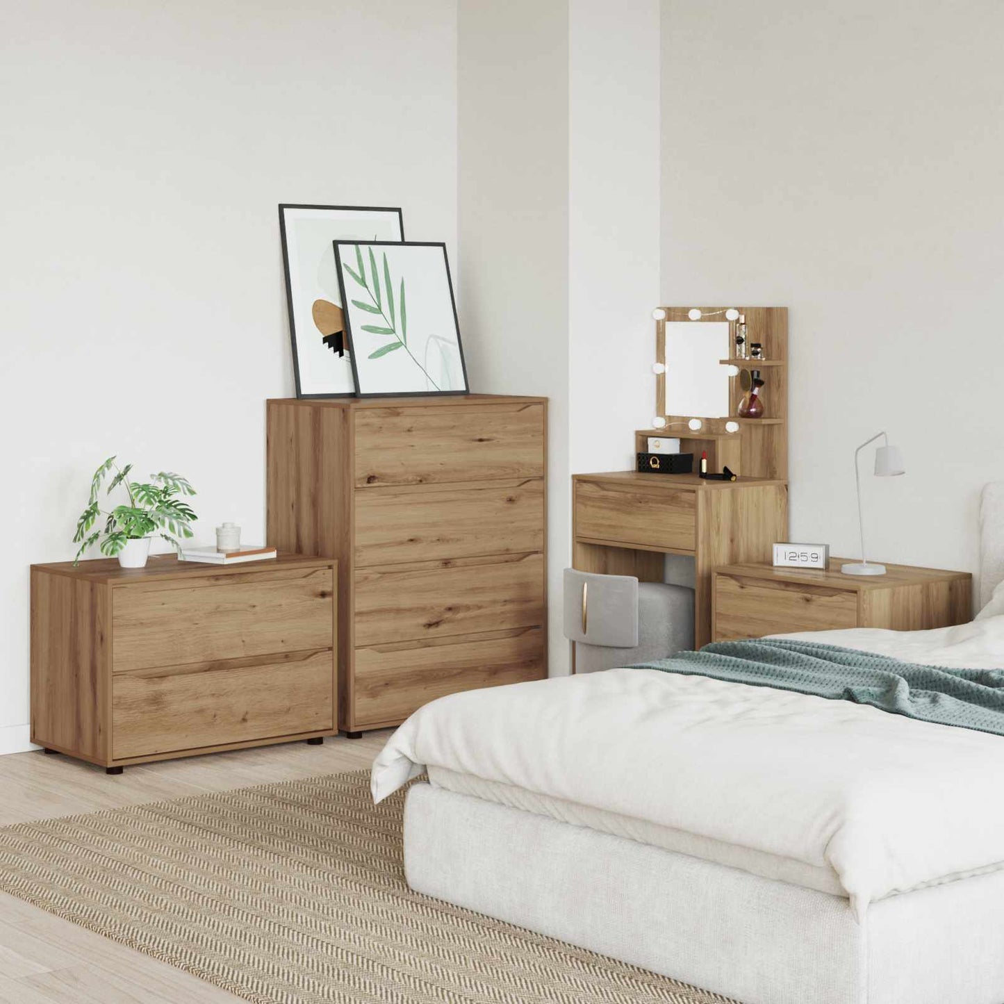Storage Cabinet 80 x 48 x 57 cm Engineered Wood Artisan Oak
