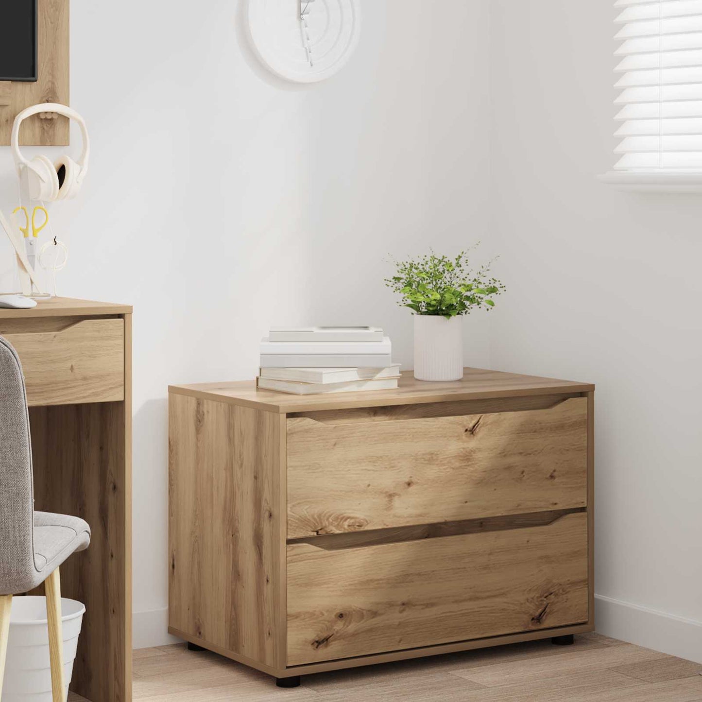 Storage Cabinet 80 x 48 x 57 cm Engineered Wood Artisan Oak