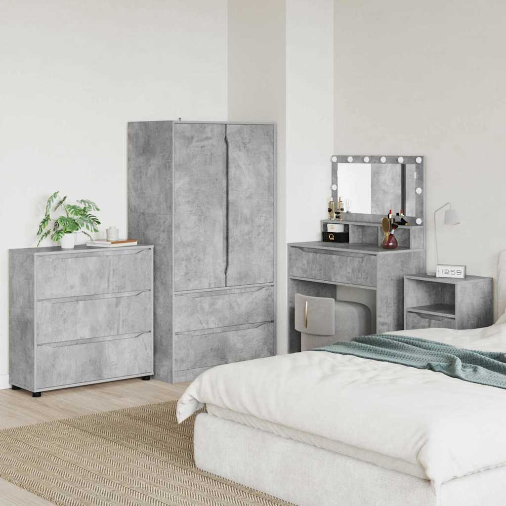 Storage Cabinet Concrete Grey 80 x 31 x 81 cm Engineered Wood