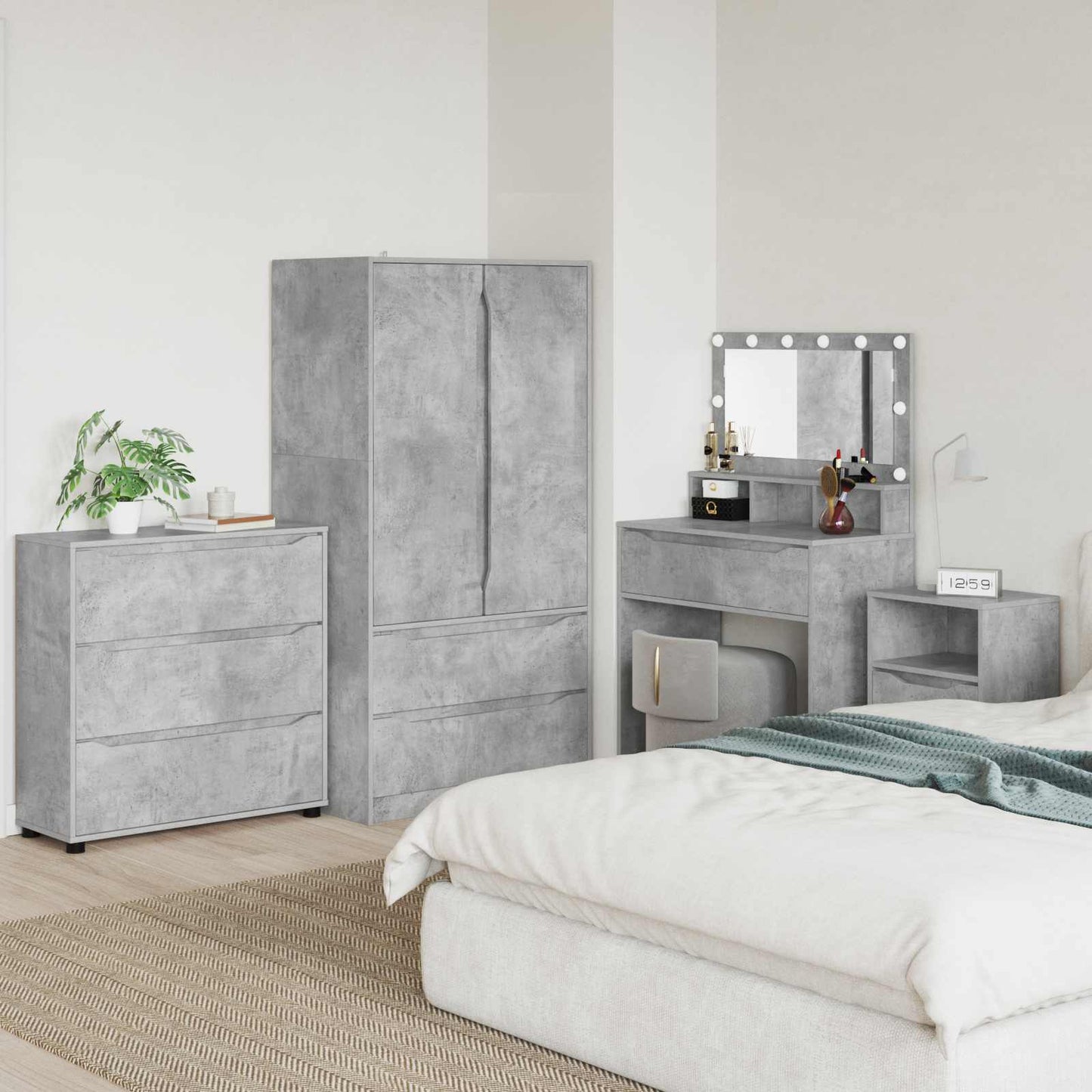 Storage Cabinet Concrete Grey 80 x 31 x 81 cm Engineered Wood