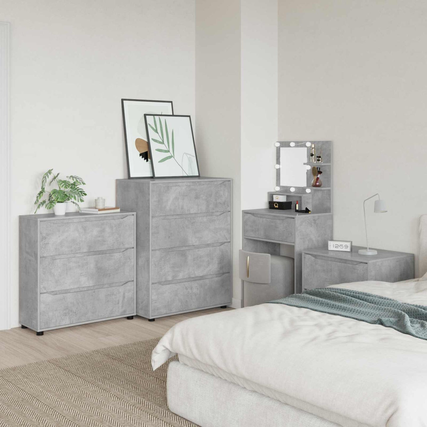 Storage Cabinet Concrete Grey 80 x 31 x 81 cm Engineered Wood
