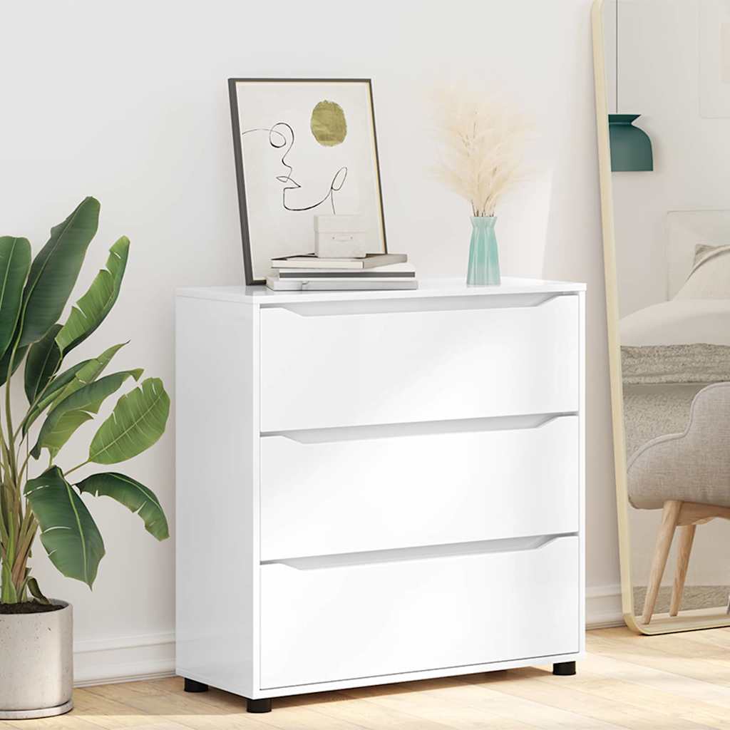 Storage Cabinet High Gloss White 80 x 31 x 81 cm