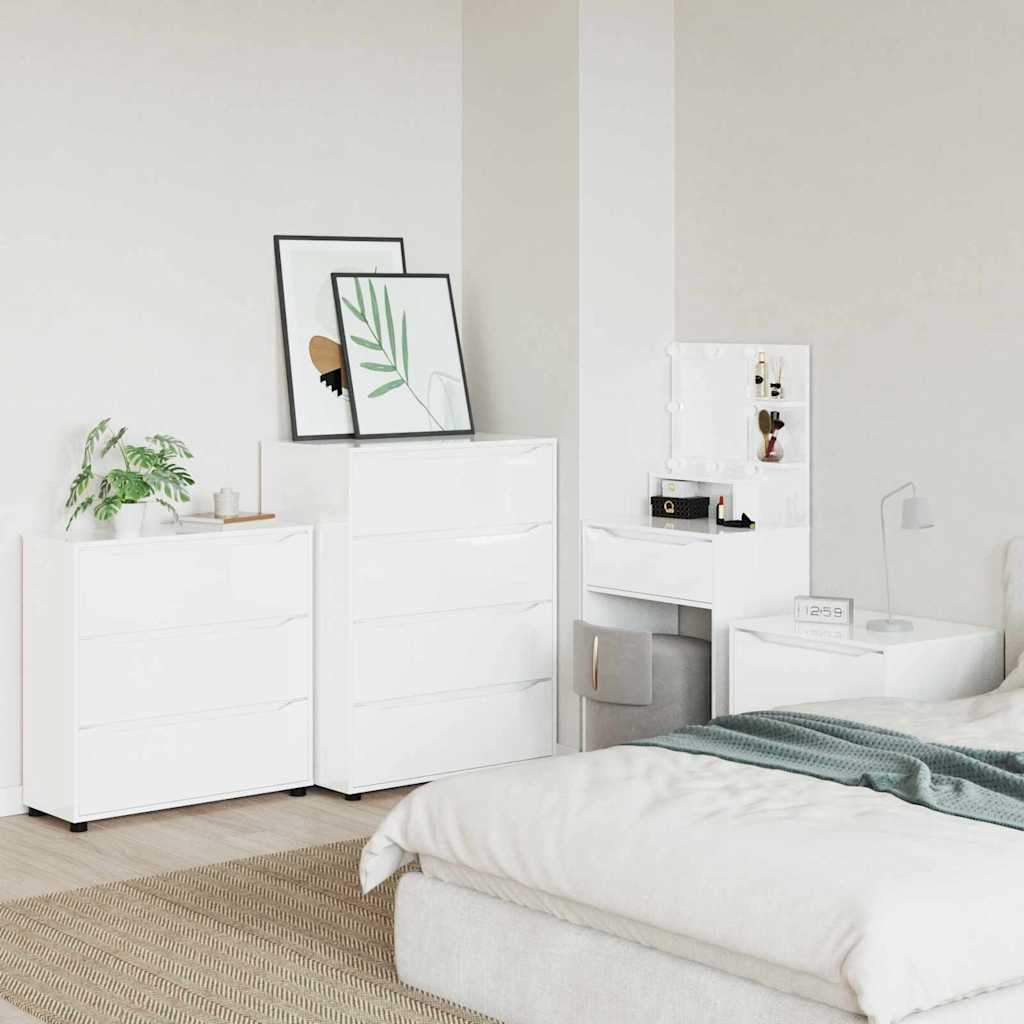 Storage Cabinet High Gloss White 80 x 31 x 81 cm