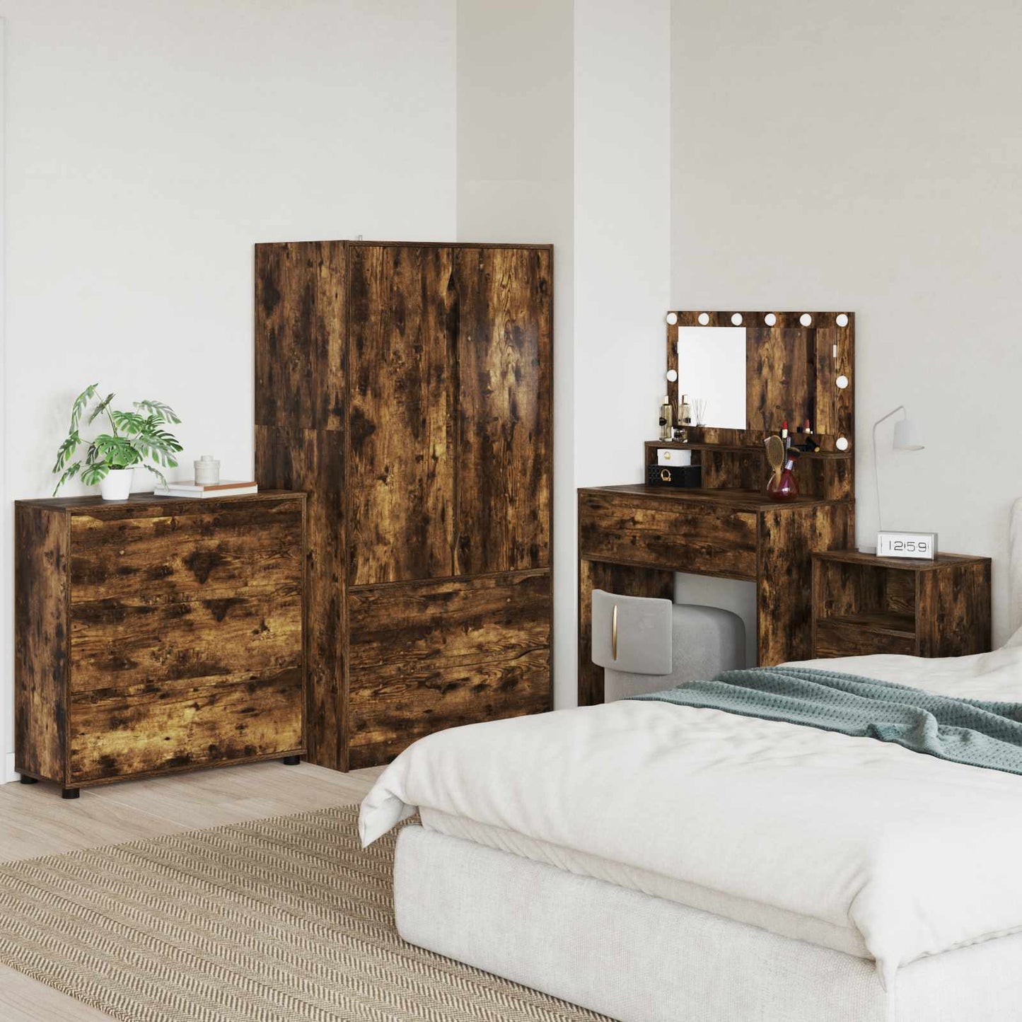 Storage Cabinet Smoked Oak 80 x 31 x 81 cm Engineered Wood