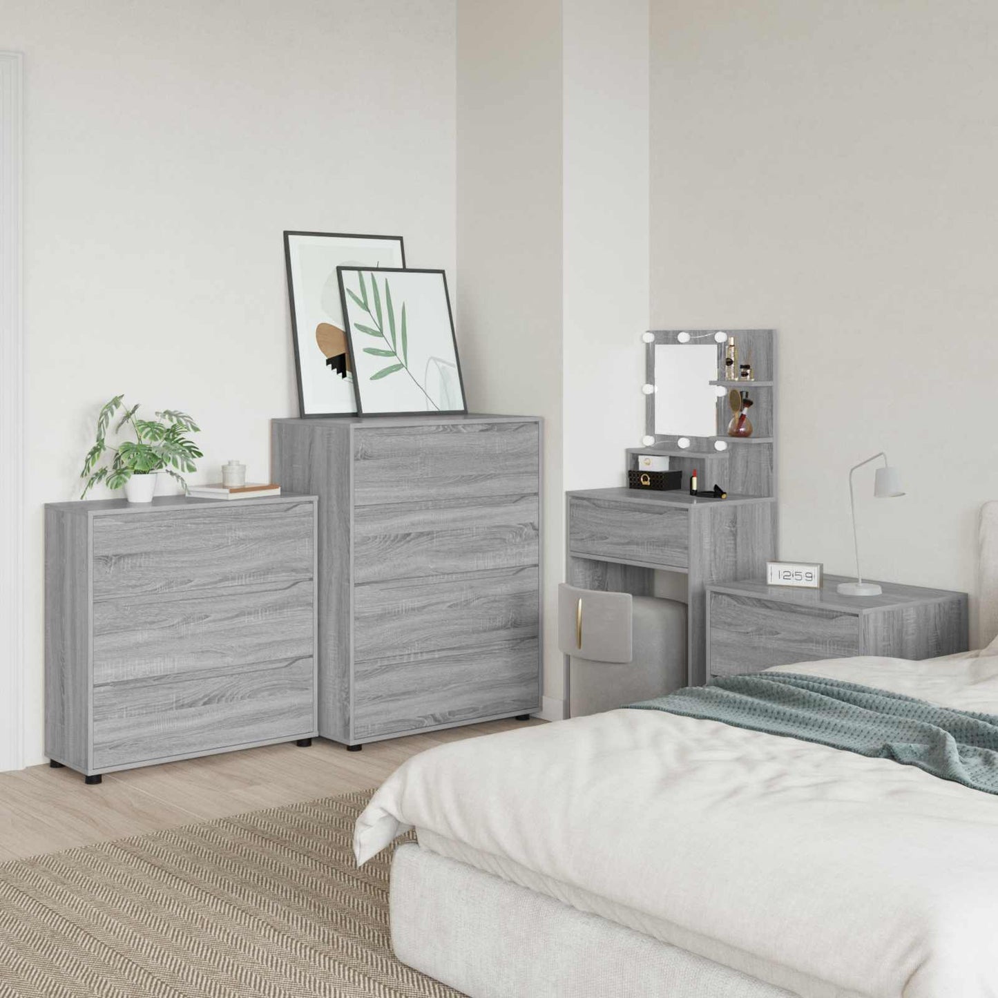 Storage Cabinet Grey Sonoma 80 x 31 x 81 cm Engineered Wood