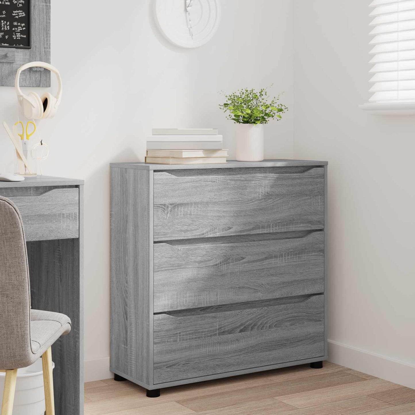 Storage Cabinet Grey Sonoma 80 x 31 x 81 cm Engineered Wood