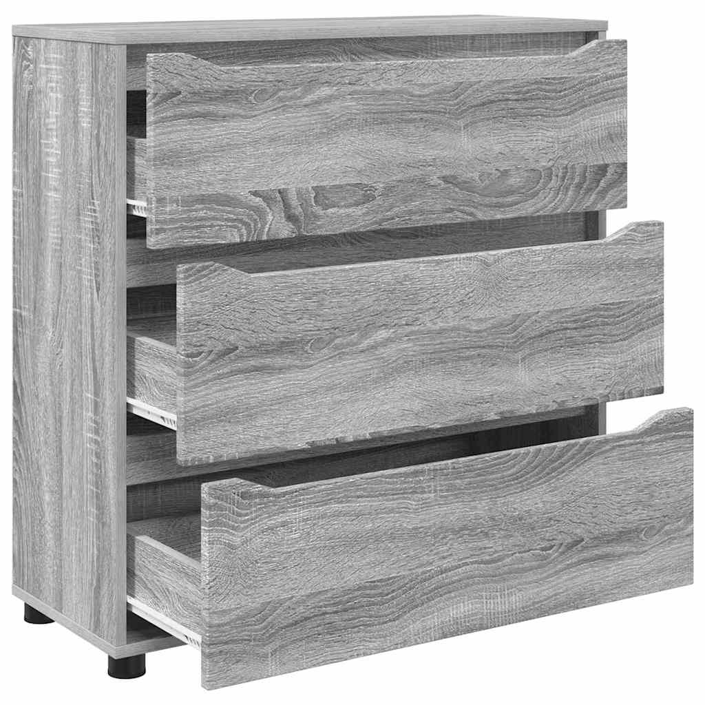 Storage Cabinet Grey Sonoma 80 x 31 x 81 cm Engineered Wood
