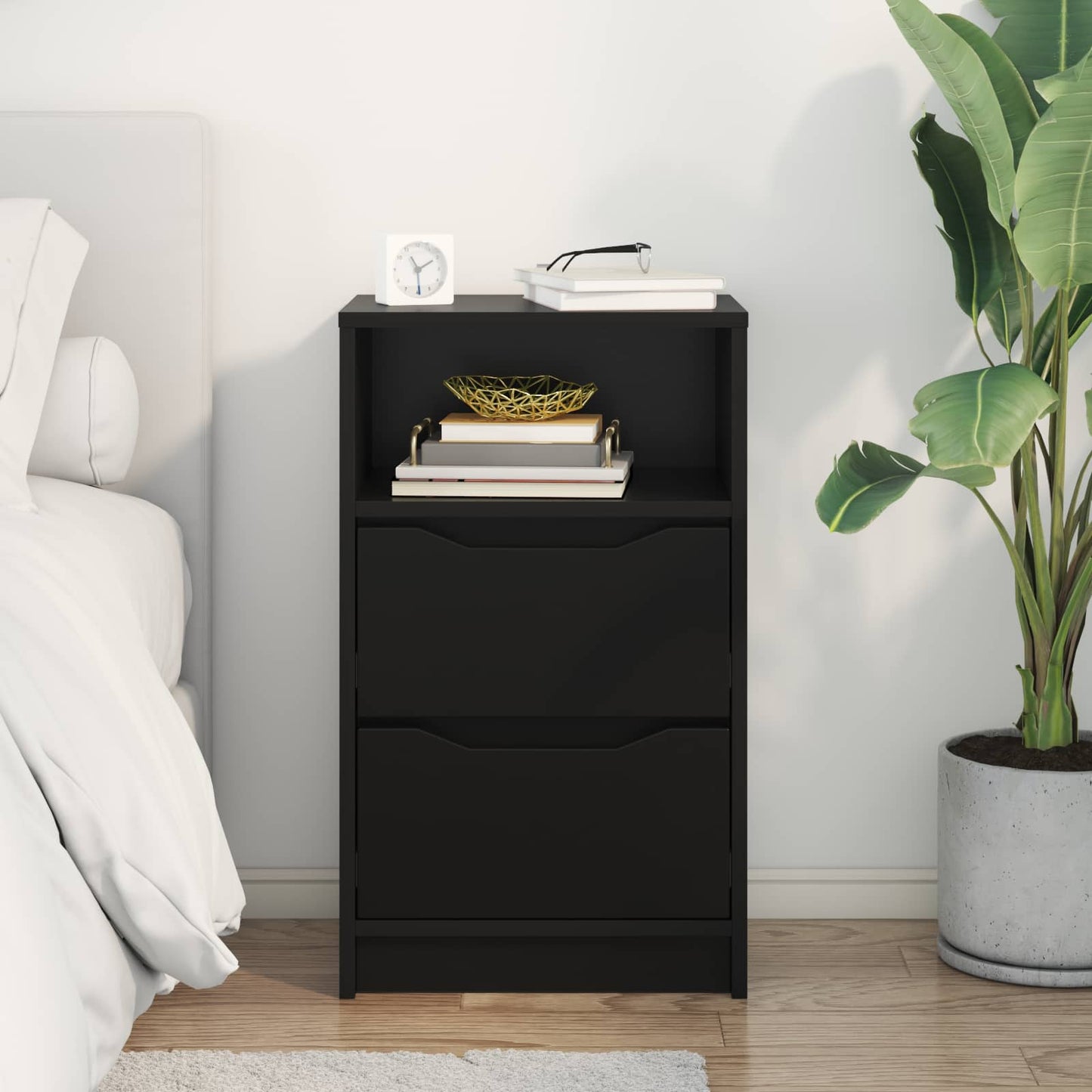 Bedside Table Black 40 x 30 x 467 cm Engineered Wood