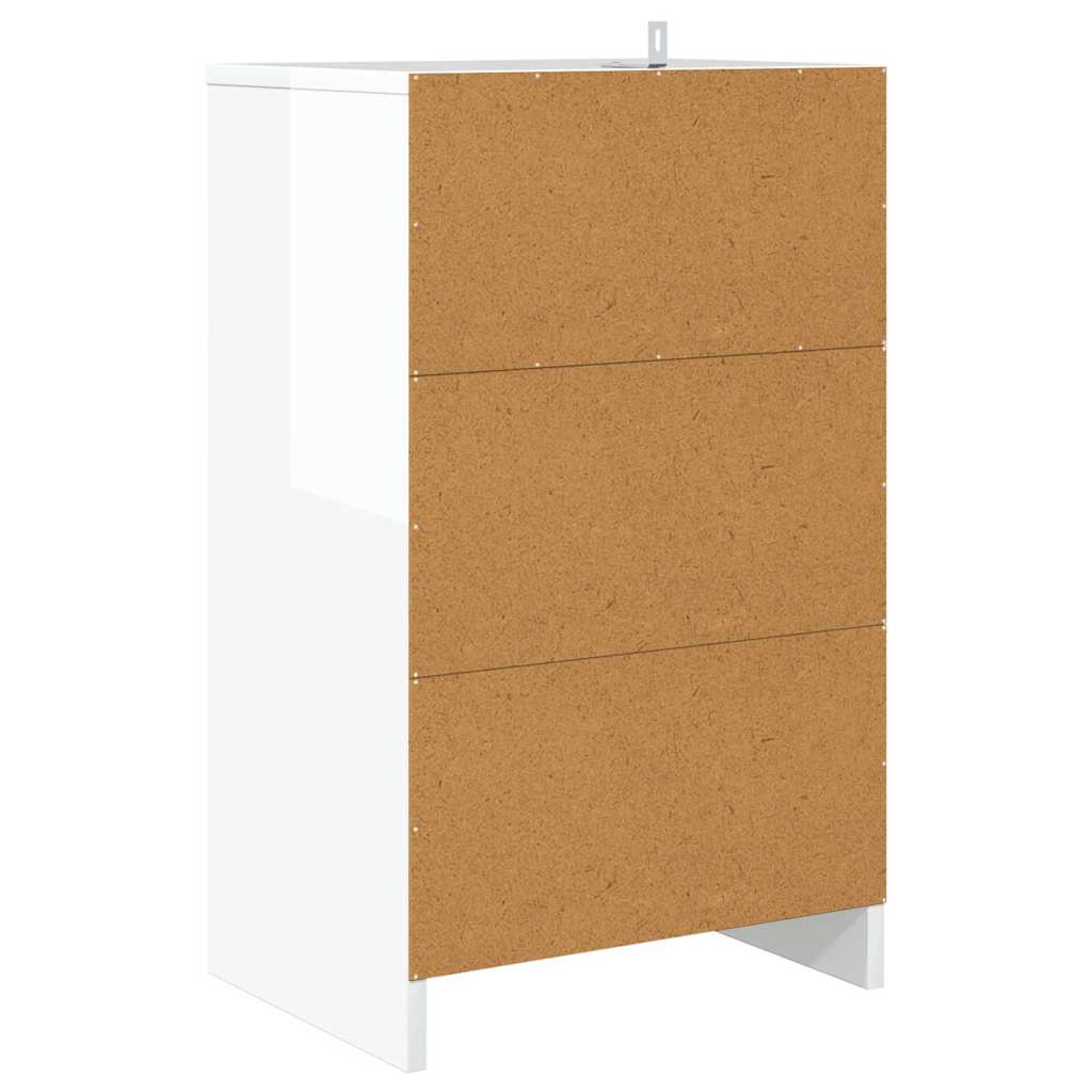Bedside Table High Gloss White 40 x 30 x 467 cm Engineered Wood