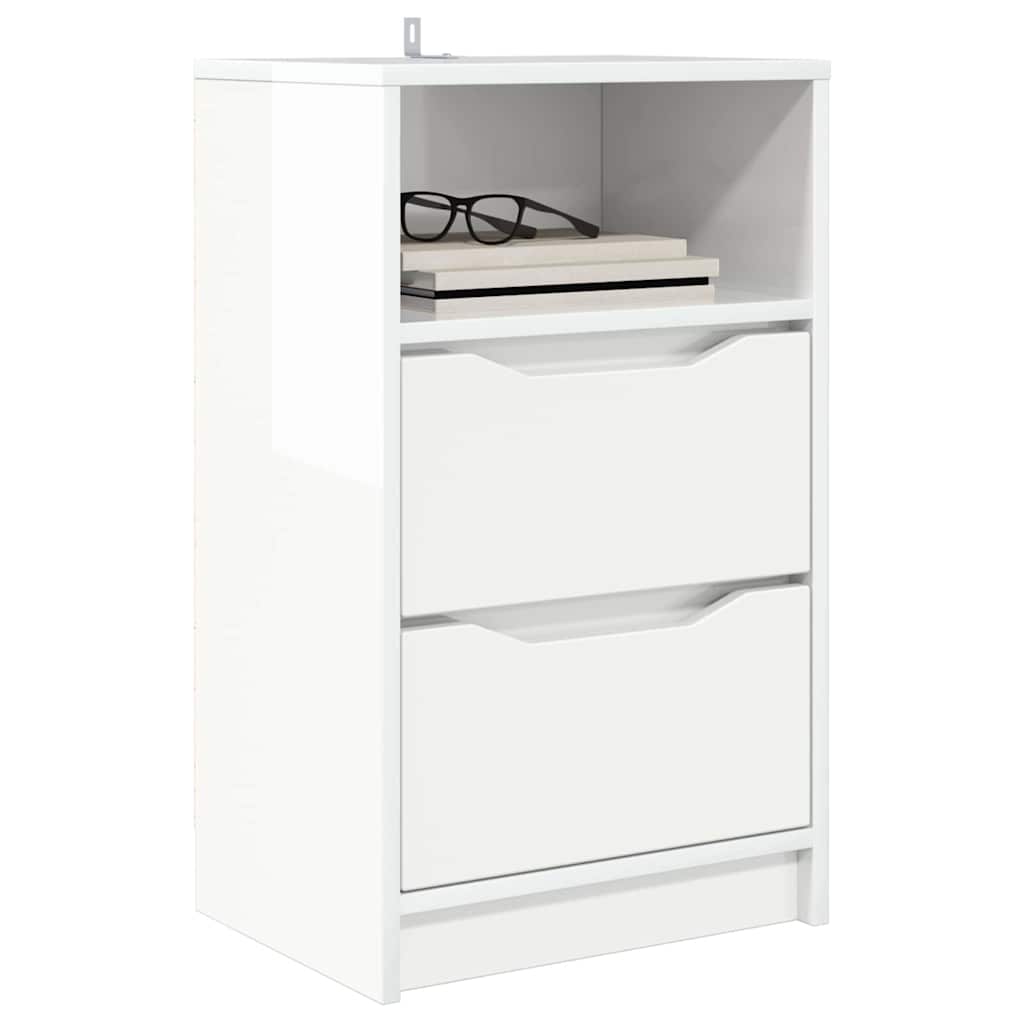 Bedside Tables 2 pcs High Gloss White 40 x 30 x 467 cm
