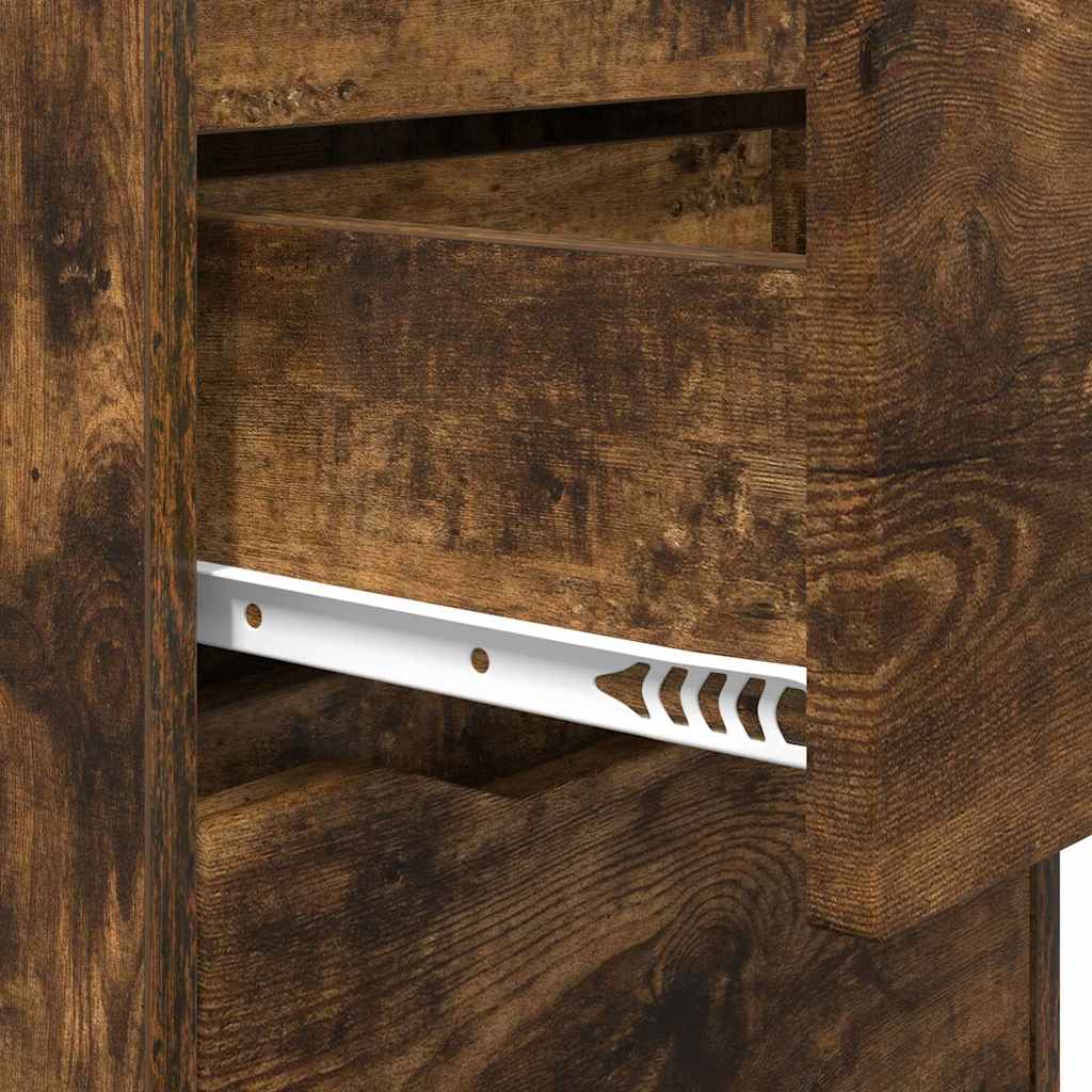 Bedside Tables with Drawer 2 pcs Smoked Oak 40 x 30 x 467 cm