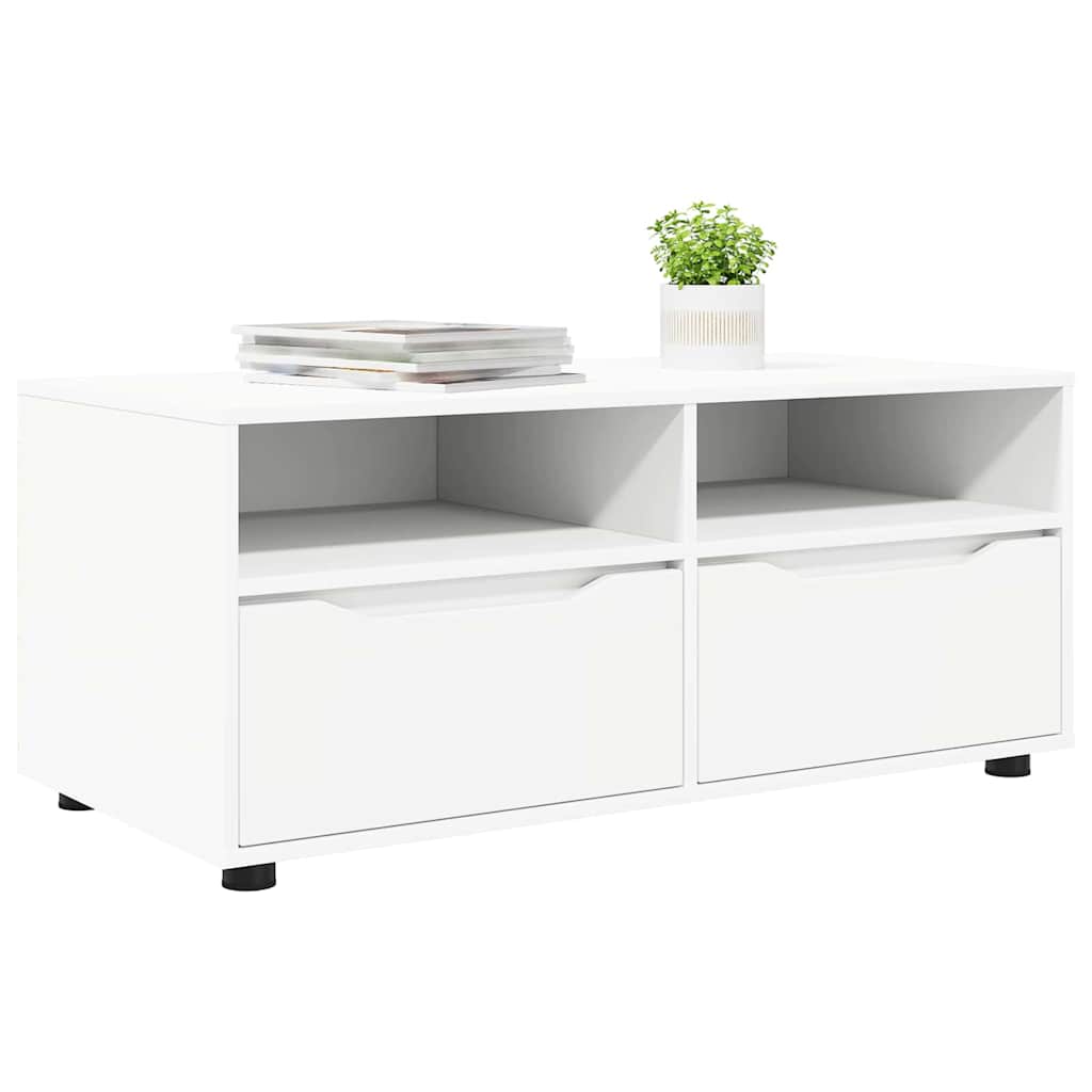 TV Cabinet with Drawer White 100 x 48 x 43 cm Engineered Wood