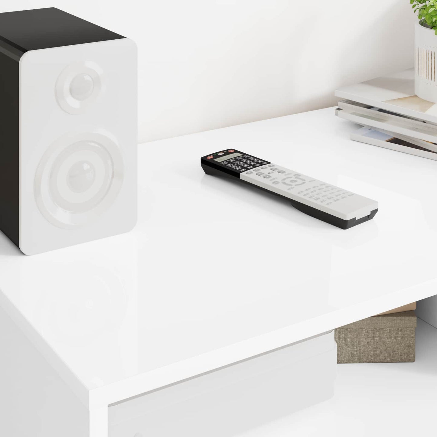 TV Cabinet High Gloss White 100 x 48 x 43 cm Engineered Wood