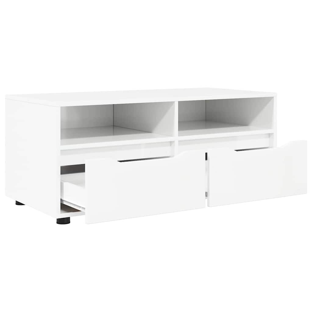 TV Cabinet High Gloss White 100 x 48 x 43 cm Engineered Wood