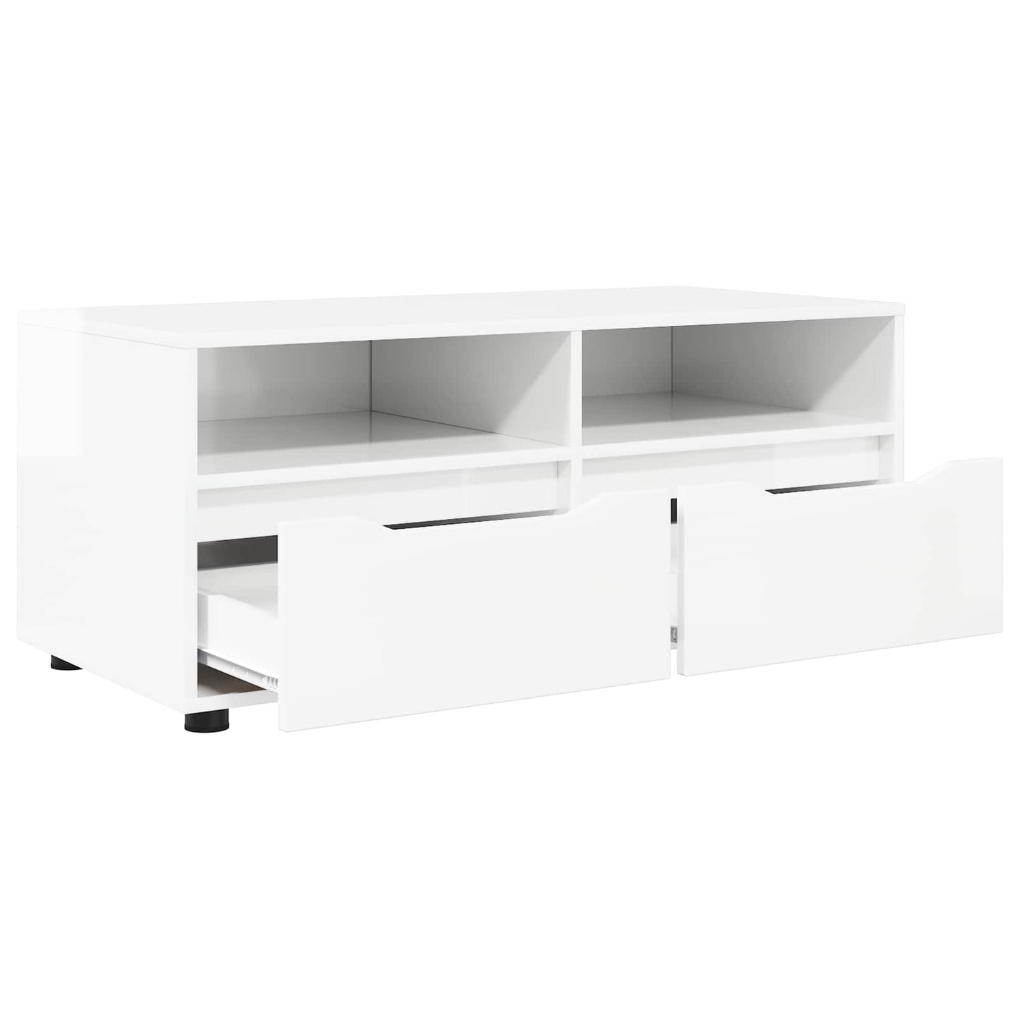 TV Cabinet High Gloss White 100 x 48 x 43 cm Engineered Wood