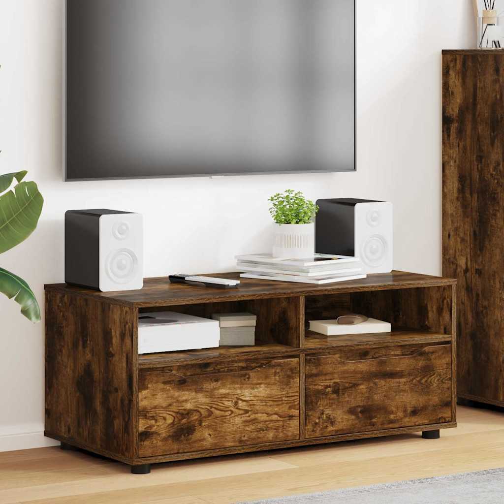 TV Cabinet Smoked Oak 100 x 48 x 43 cm Engineered Wood