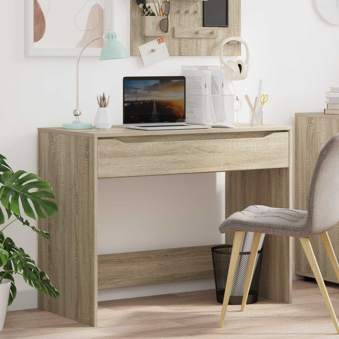 Desk with Drawer Sonoma Oak 100 x 50 x 78 cm Engineered Wood