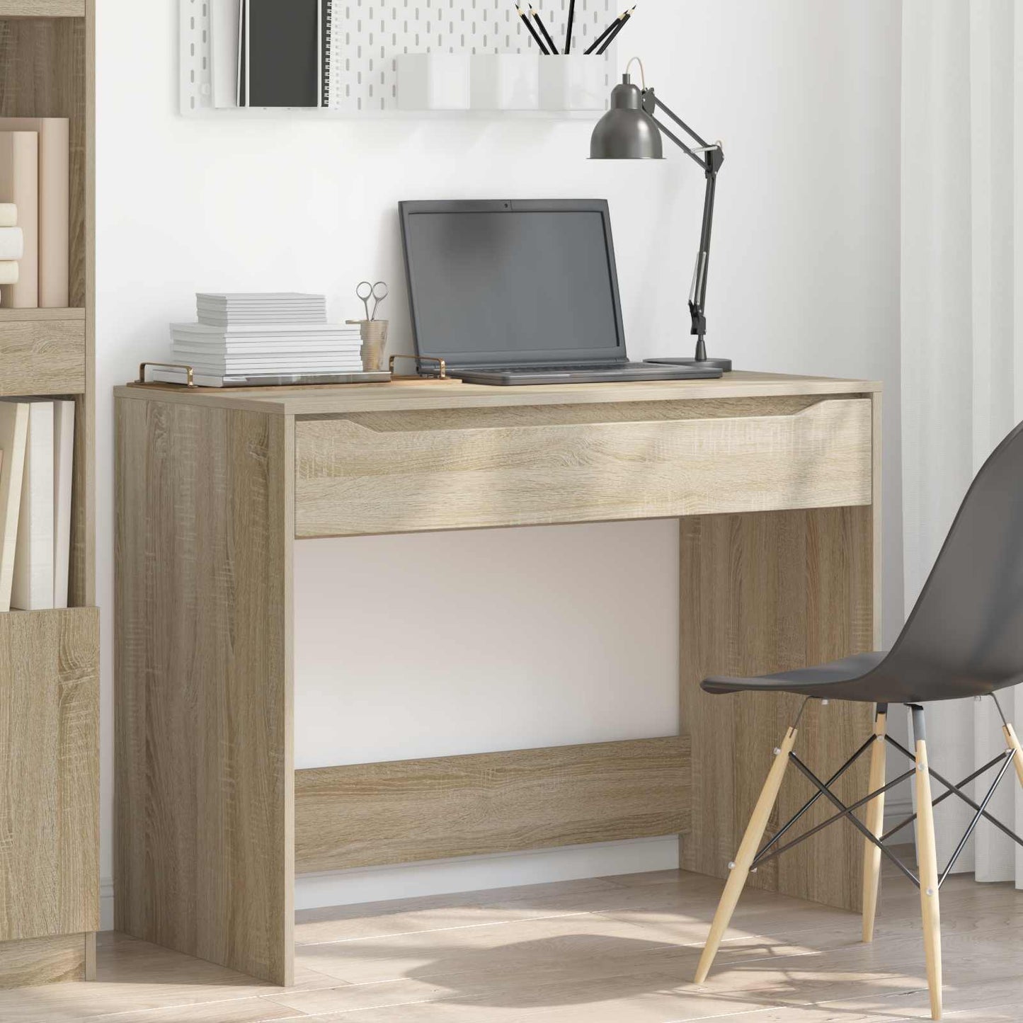 Desk with Drawer Sonoma Oak 100 x 50 x 78 cm Engineered Wood