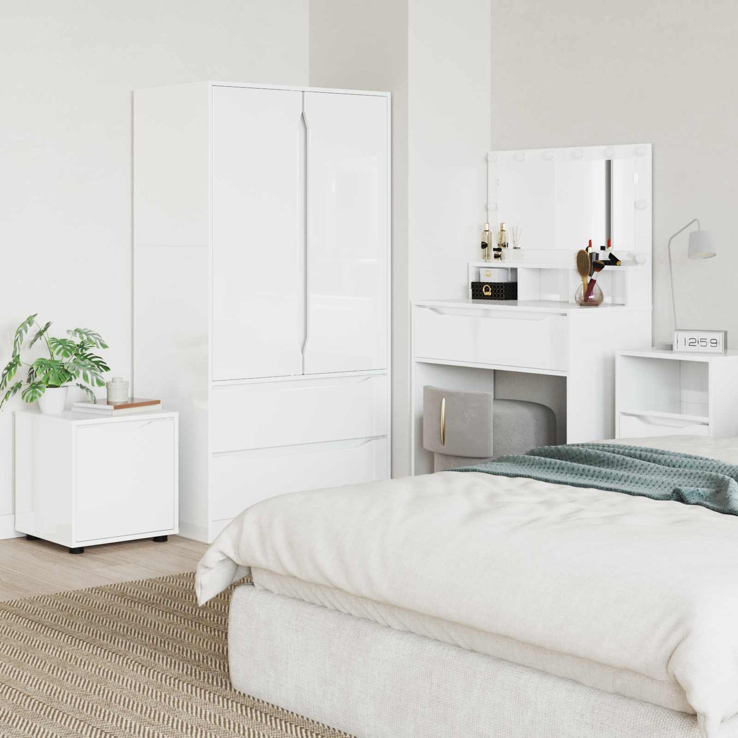 Bathroom Cabinet High Gloss White 40.5 x 40 x 44 cm