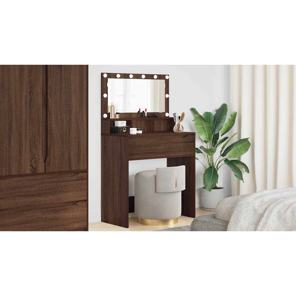Bedroom Dressing Tables Brown Oak 80 x 39.6 x 135 cm