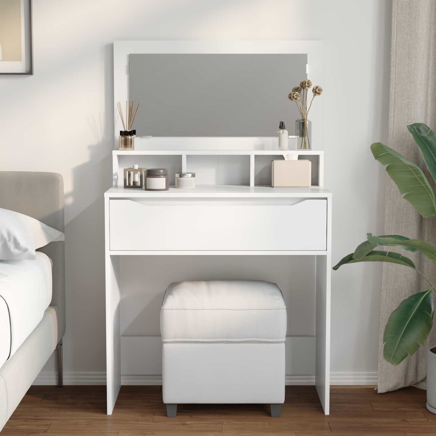 Bedroom Dressing Tables with Drawer White 80 x 39.6 x 135 cm