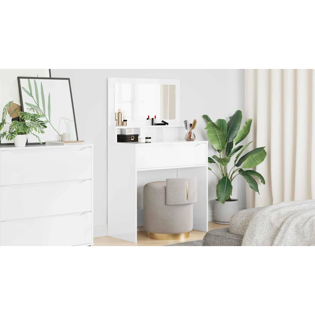 Bedroom Dressing Tables High Gloss White 80 x 39.6 x 135 cm