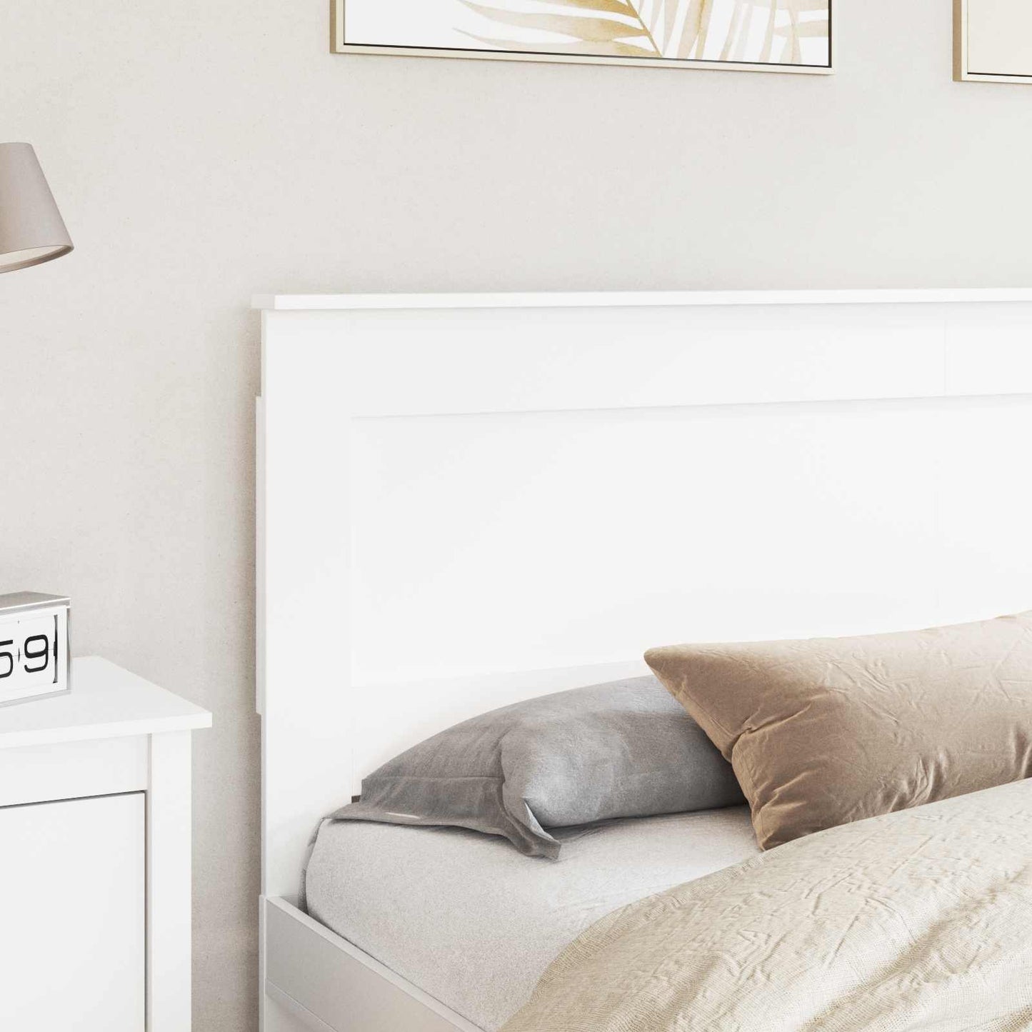 Headboard with Headboard White 200 cm Engineered Wood