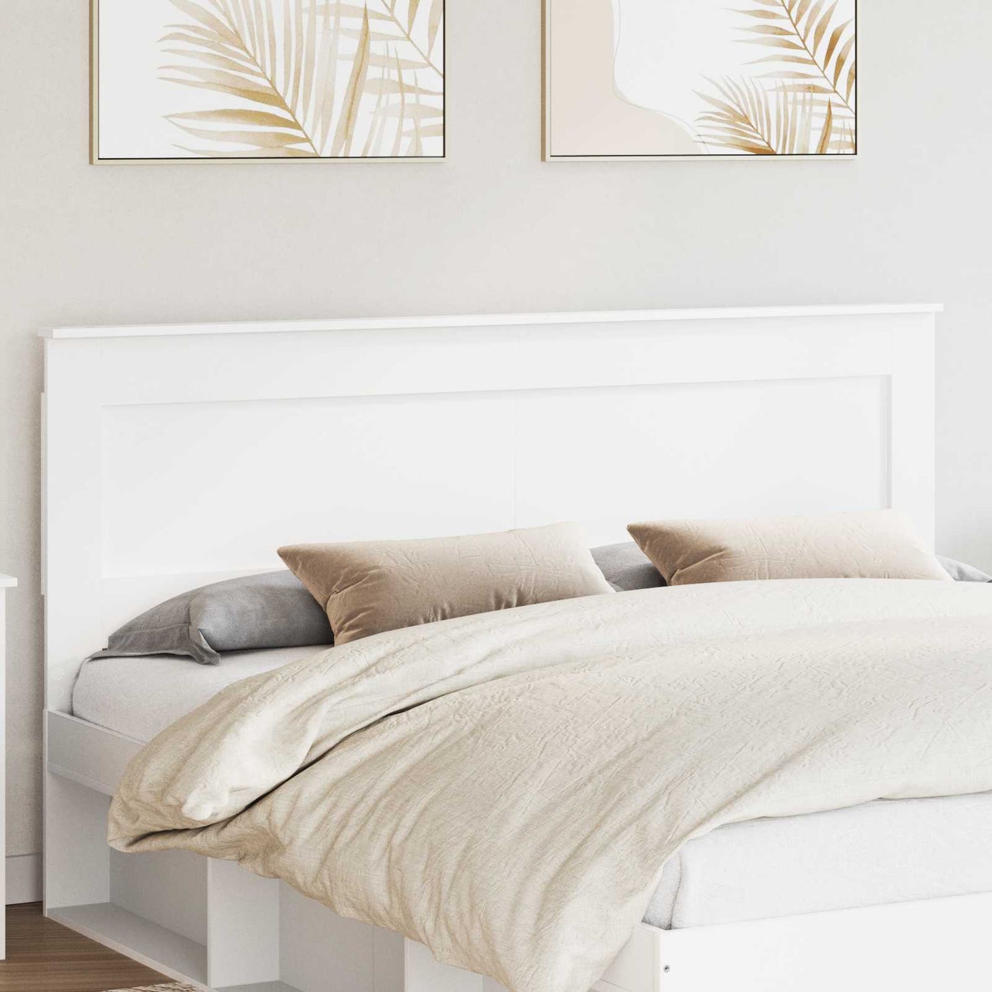 Headboard with Headboard White 200 cm Engineered Wood