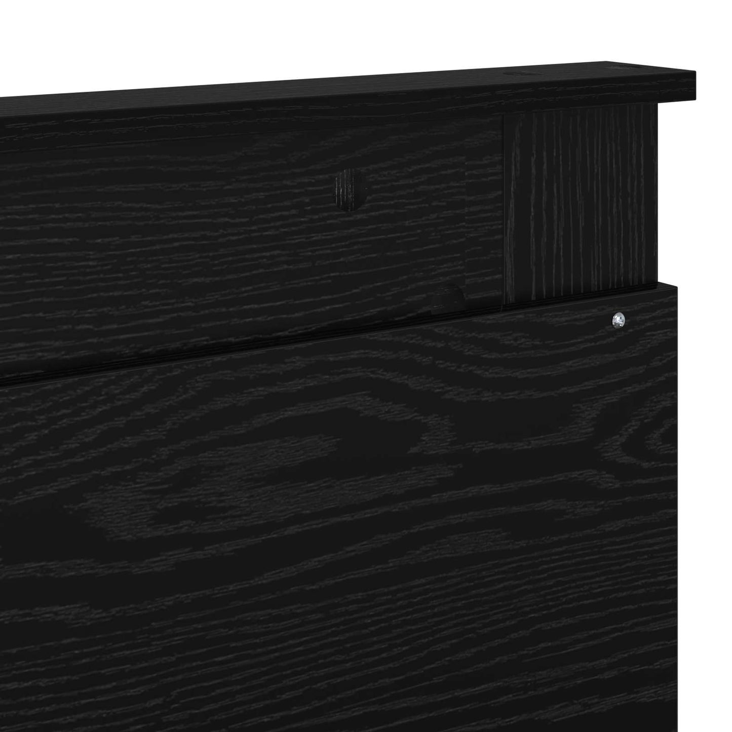 Headboard with Headboard Black Oak 200 cm Engineered Wood