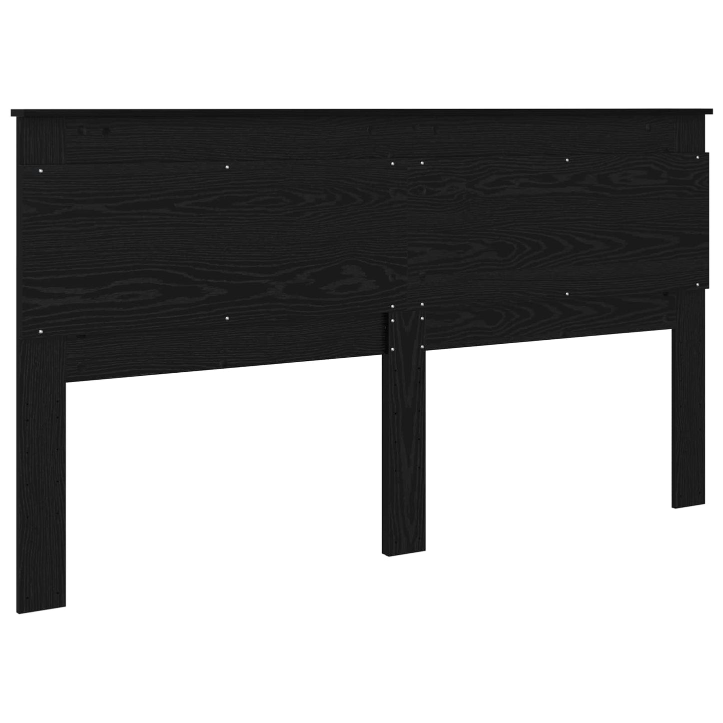 Headboard with Headboard Black Oak 200 cm Engineered Wood